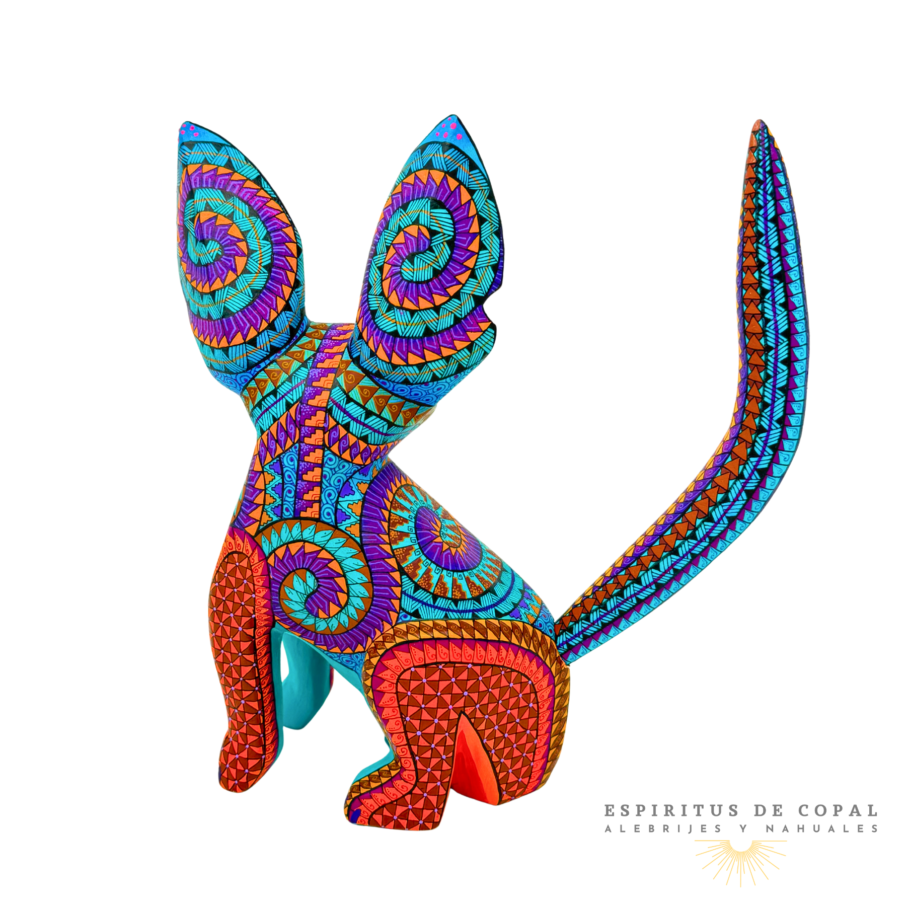 Alebrije Perro Zapoteca Tallado en Madera de Copal | Espíritus de Copal Oaxaca - Image 4