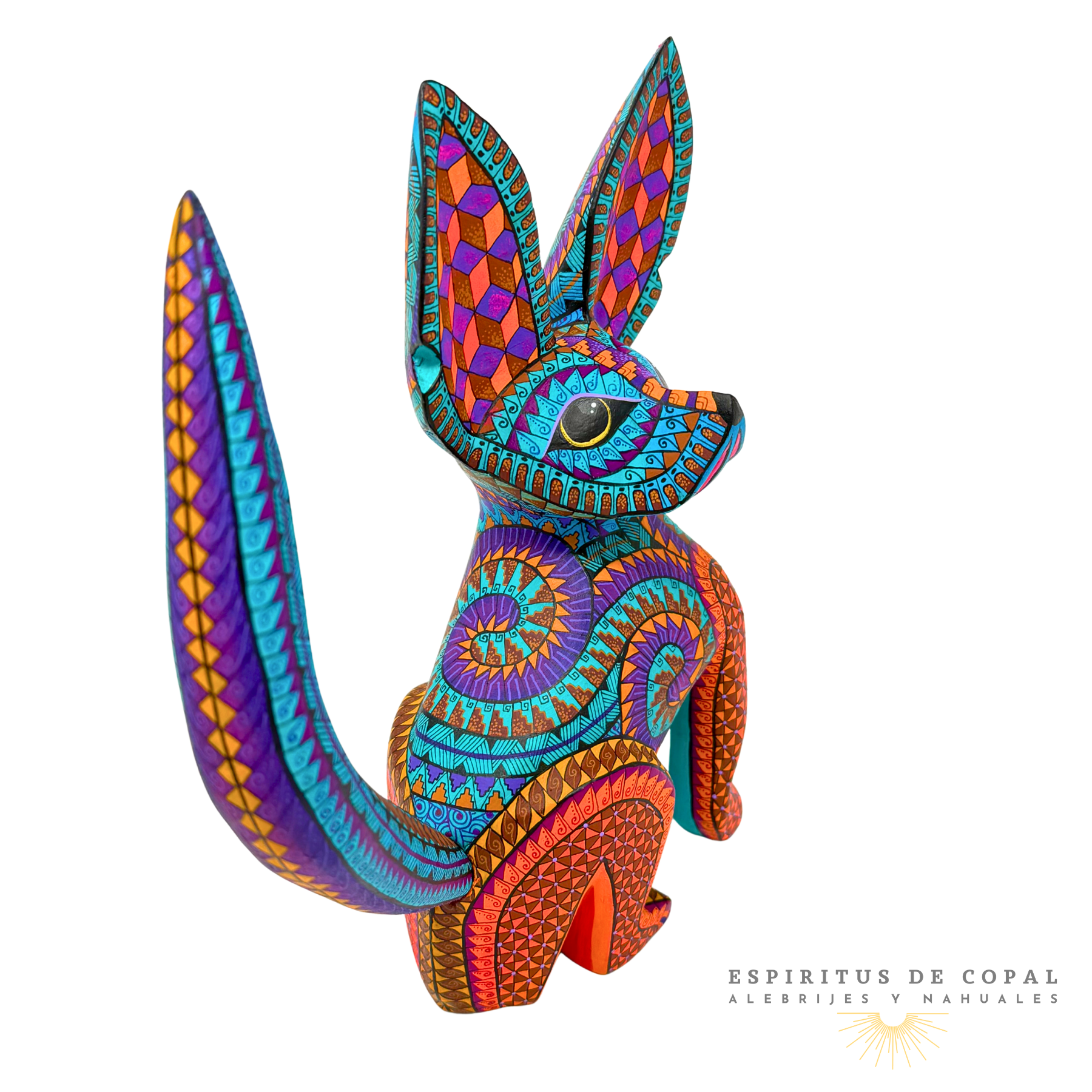 Alebrije Perro Zapoteca Tallado en Madera de Copal | Espíritus de Copal Oaxaca - Image 2