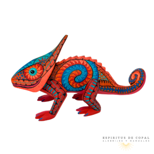 Alebrije Camaleón / Tallado en Madera de Copal / Espíritus de Copal / Oaxaca