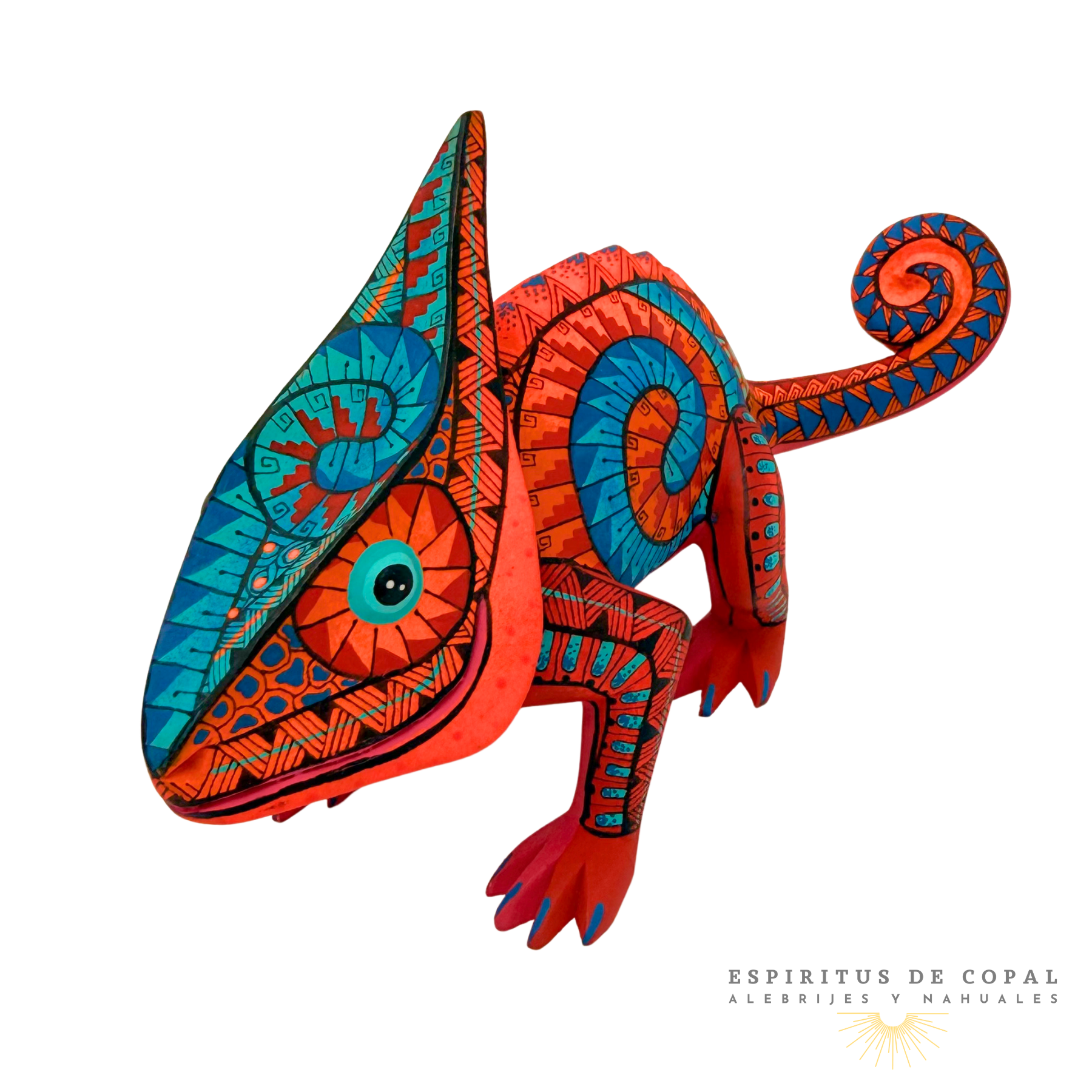 Alebrije Camaleón / Tallado en Madera de Copal / Espíritus de Copal / Oaxaca - Image 3