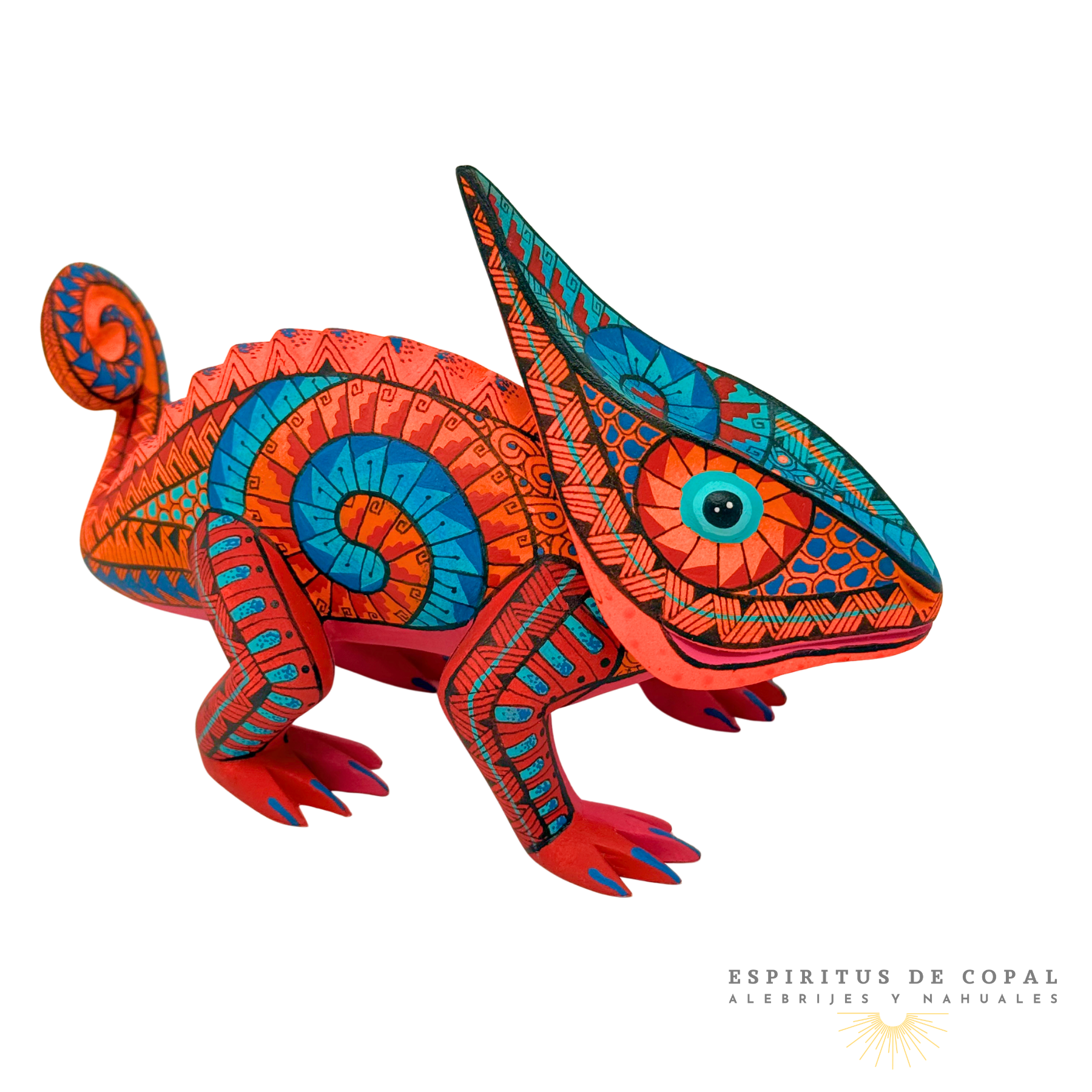 Alebrije Camaleón / Tallado en Madera de Copal / Espíritus de Copal / Oaxaca - Image 4
