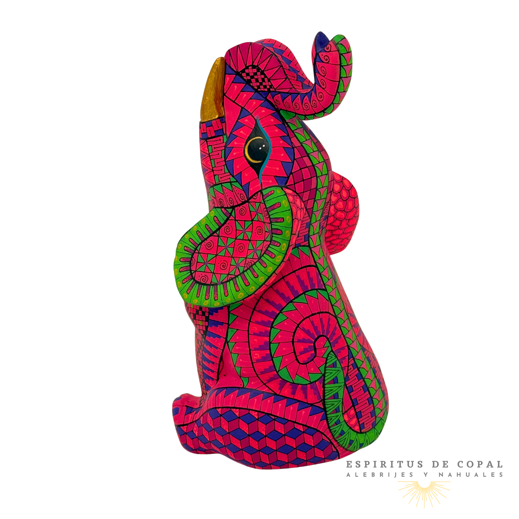 Alebrije Elefante / Tallado en Madera de Copal / Espíritus de Copal / Oaxaca - Image 4