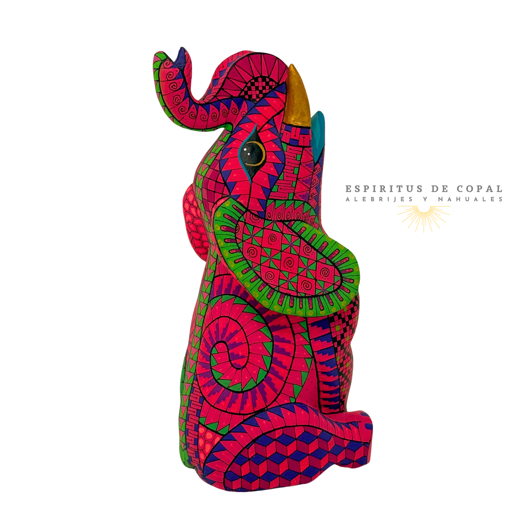 Alebrije Elefante / Tallado en Madera de Copal / Espíritus de Copal / Oaxaca - Image 5