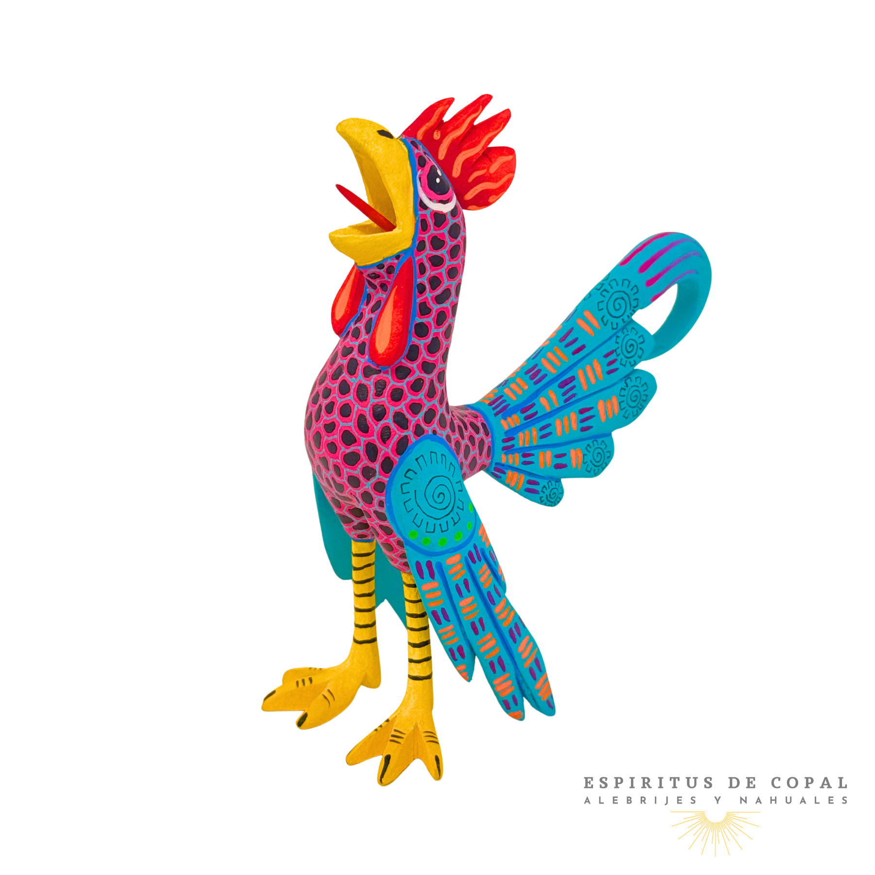 Alebrije Gallo Zapoteca / Tallado en Madera de Copal / Espíritus de Copal / Oaxaca - Image 3