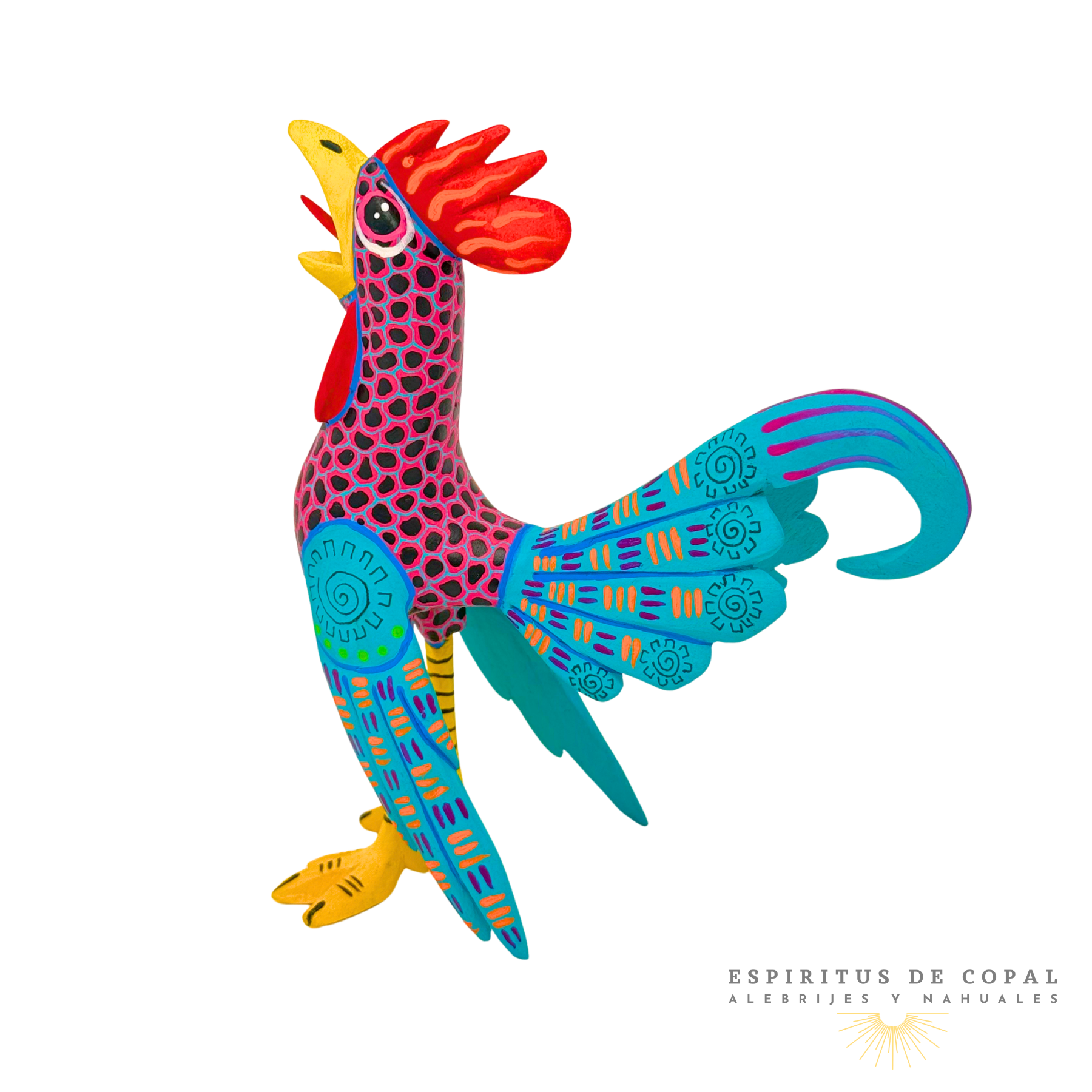 Alebrije Gallo Zapoteca / Tallado en Madera de Copal / Espíritus de Copal / Oaxaca - Image 4