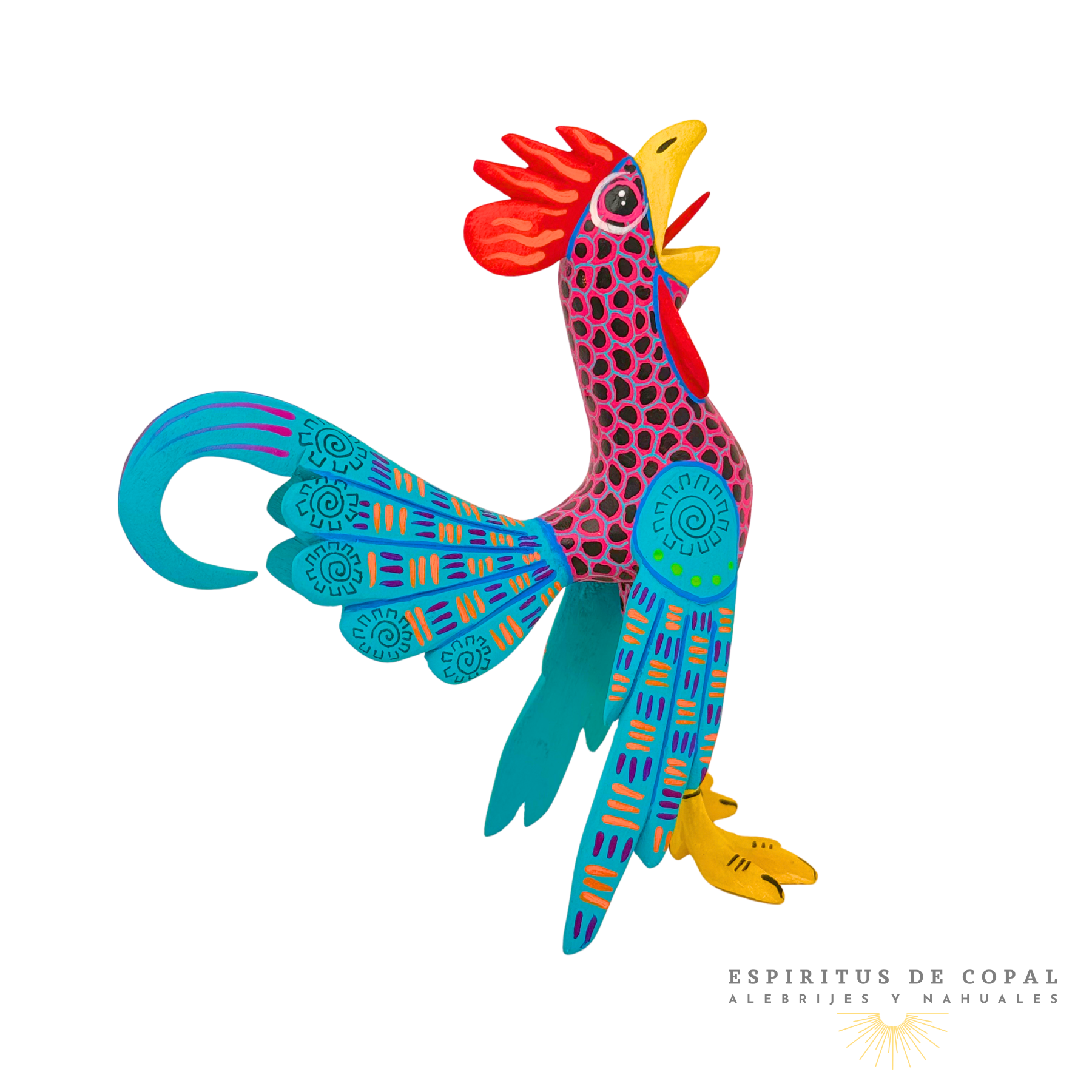 Alebrije Gallo Zapoteca / Tallado en Madera de Copal / Espíritus de Copal / Oaxaca - Image 5
