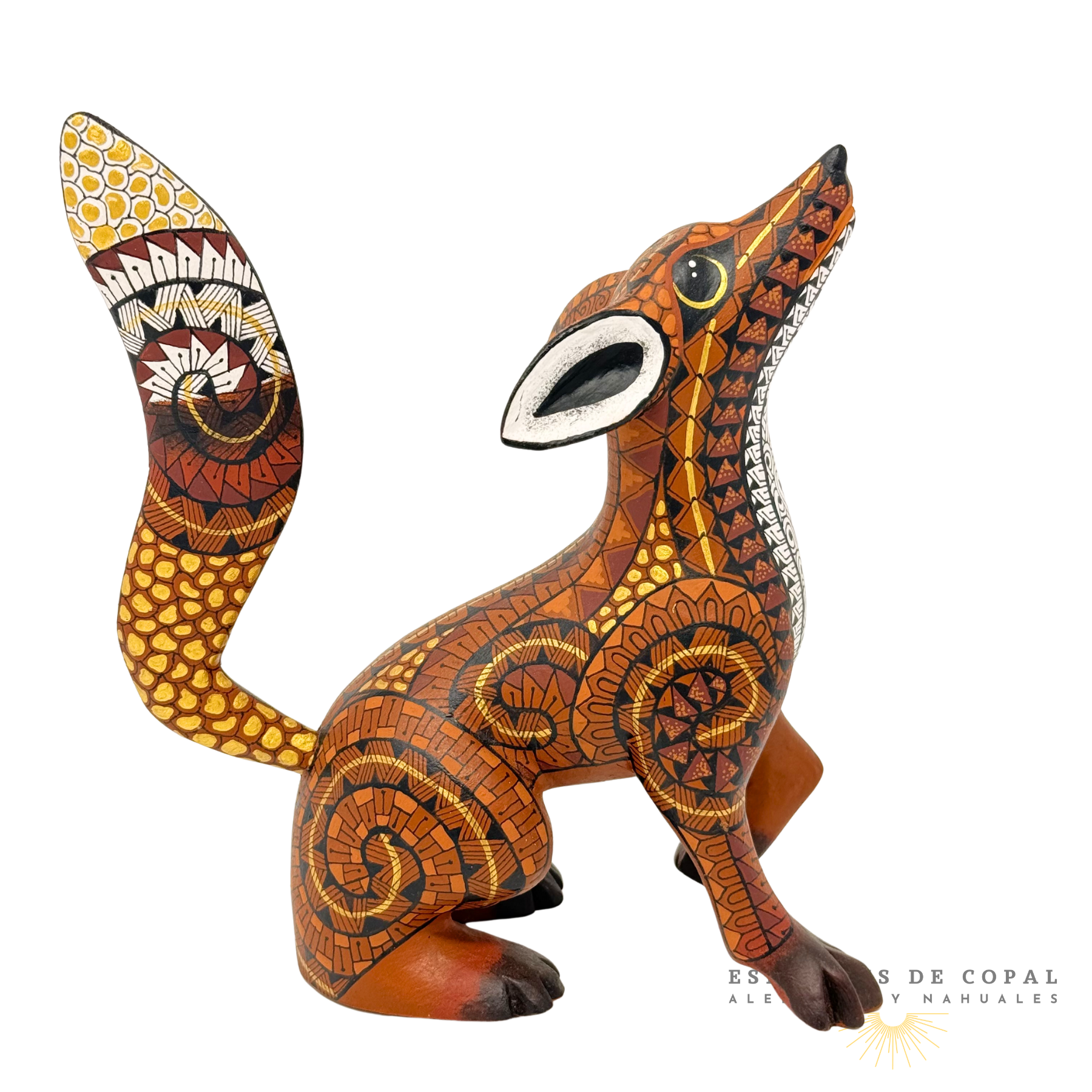 Alebrije Perro Zapoteca / Tallado en Madera de Copal / Espíritus de Copal / Oaxaca