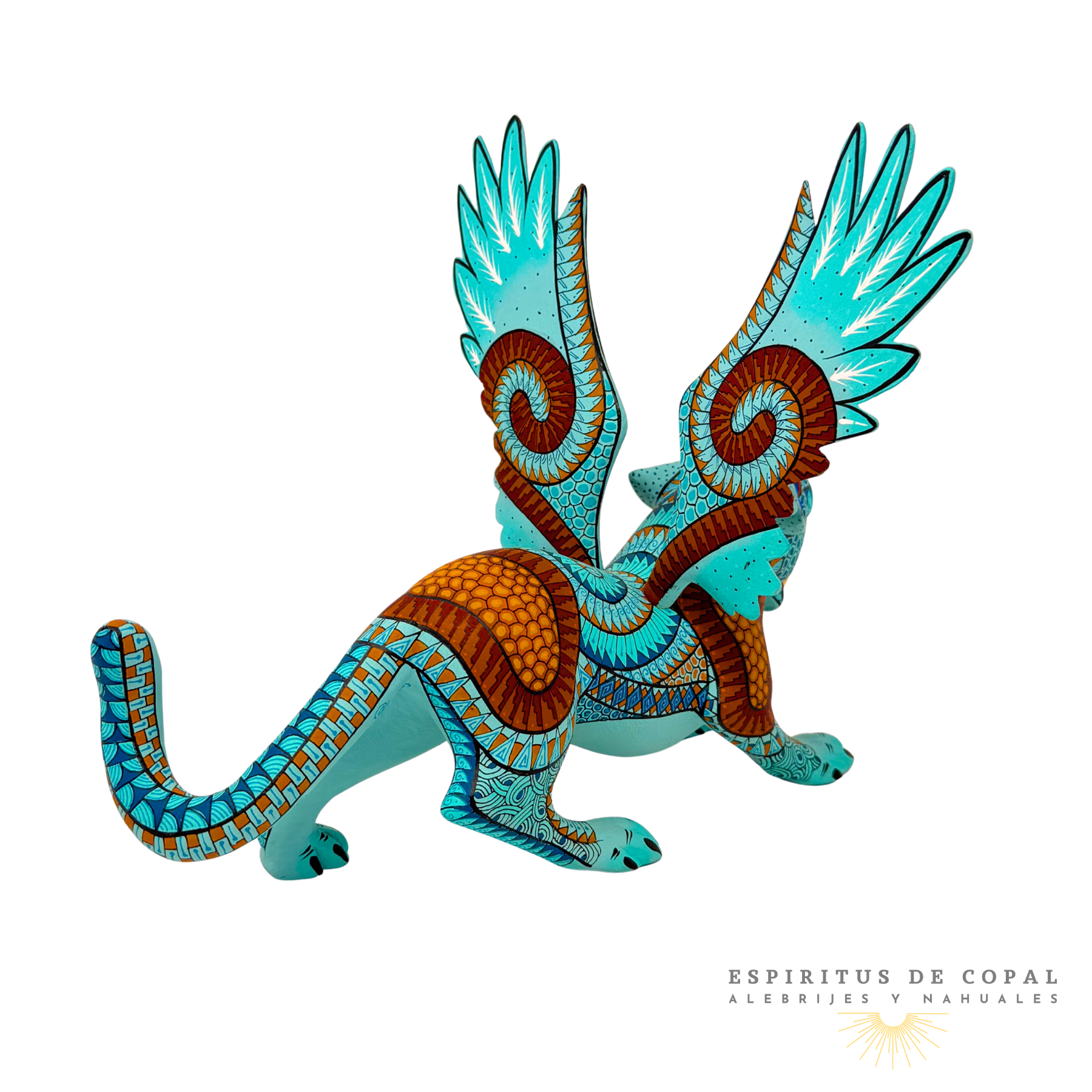 Alebrije Jaguar Águila Zapoteca / Tallado en Madera de Copal / Espíritus de Copal / Oaxaca - Image 4