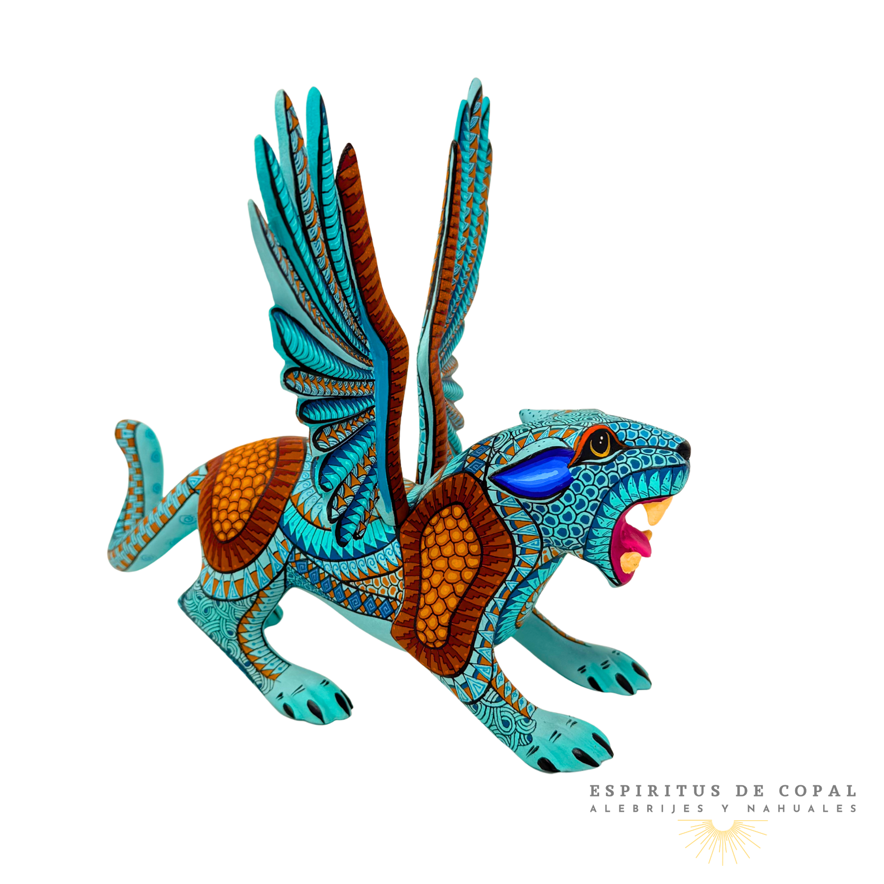 Alebrije Jaguar Águila Zapoteca / Tallado en Madera de Copal / Espíritus de Copal / Oaxaca - Image 5
