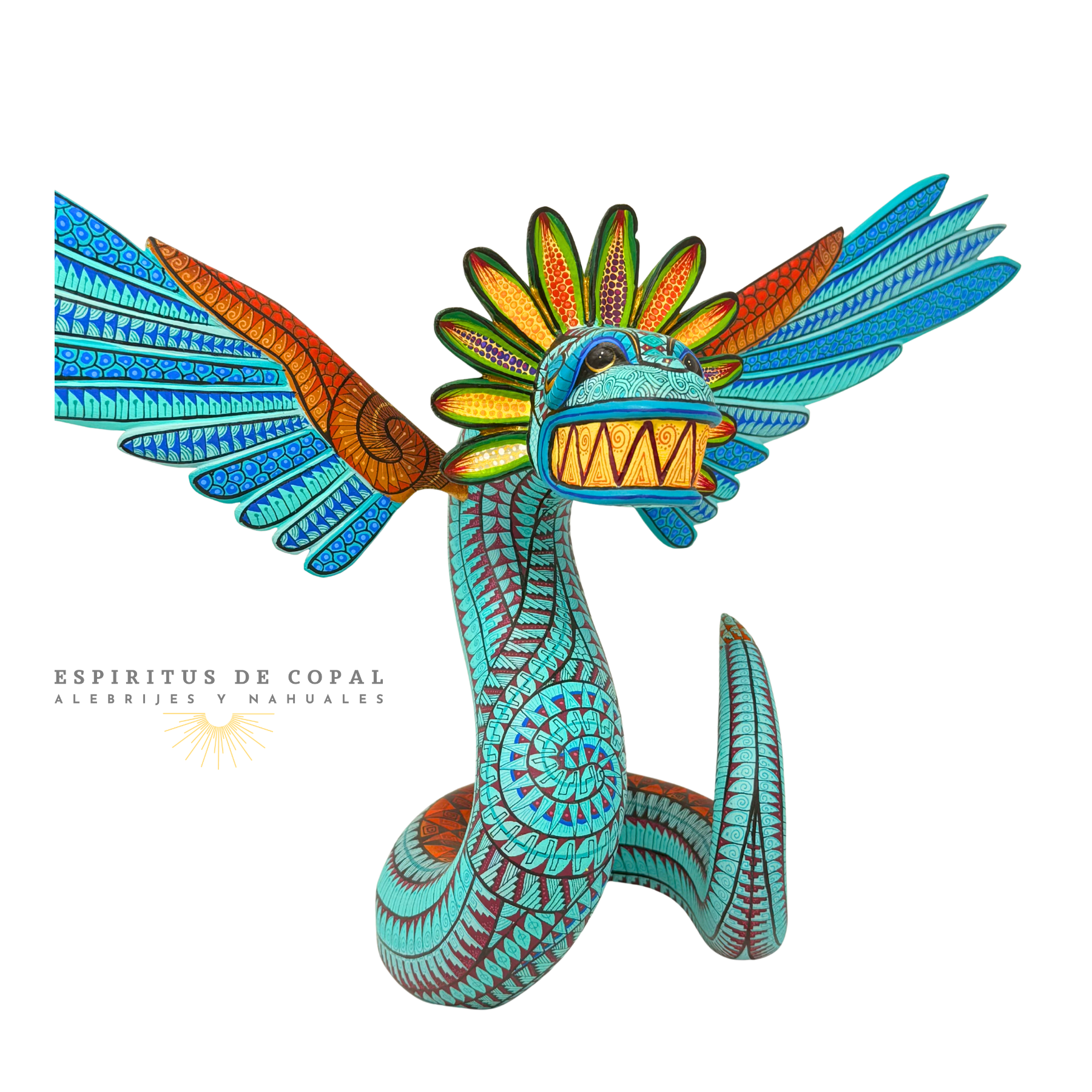 Alebrije Quetzalcóatl / Tallado en Madera de Copal / Espíritus de Copal / Oaxaca - Image 8