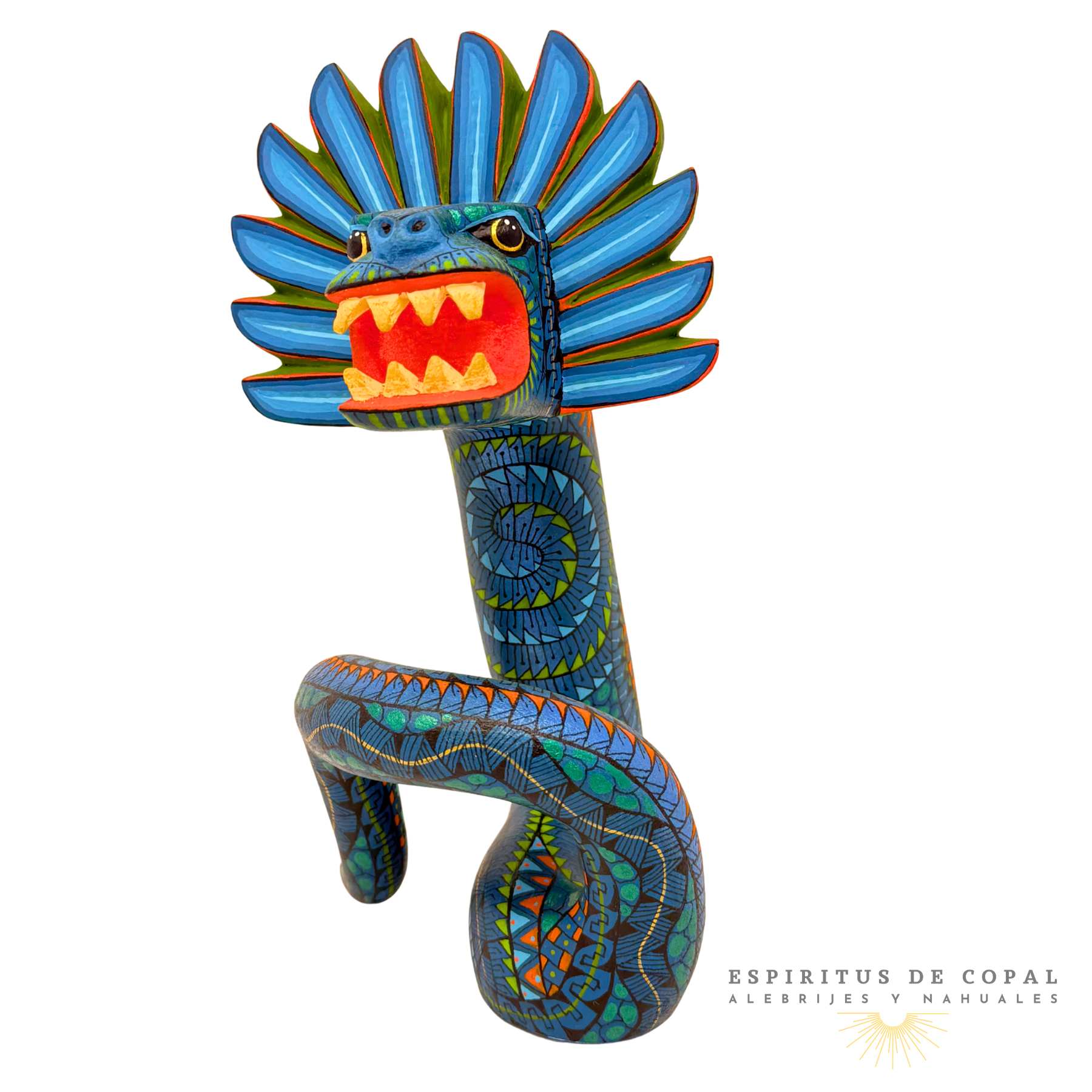 Alebrije Serpiente Quetzalcóatl / Tallada en Madera de Copal / Espíritus de Copal / Oaxaca - Image 2