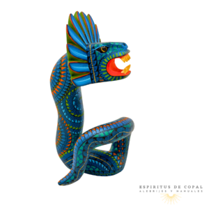 Alebrije Serpiente Quetzalcóatl / Tallada en Madera de Copal / Espíritus de Copal / Oaxaca