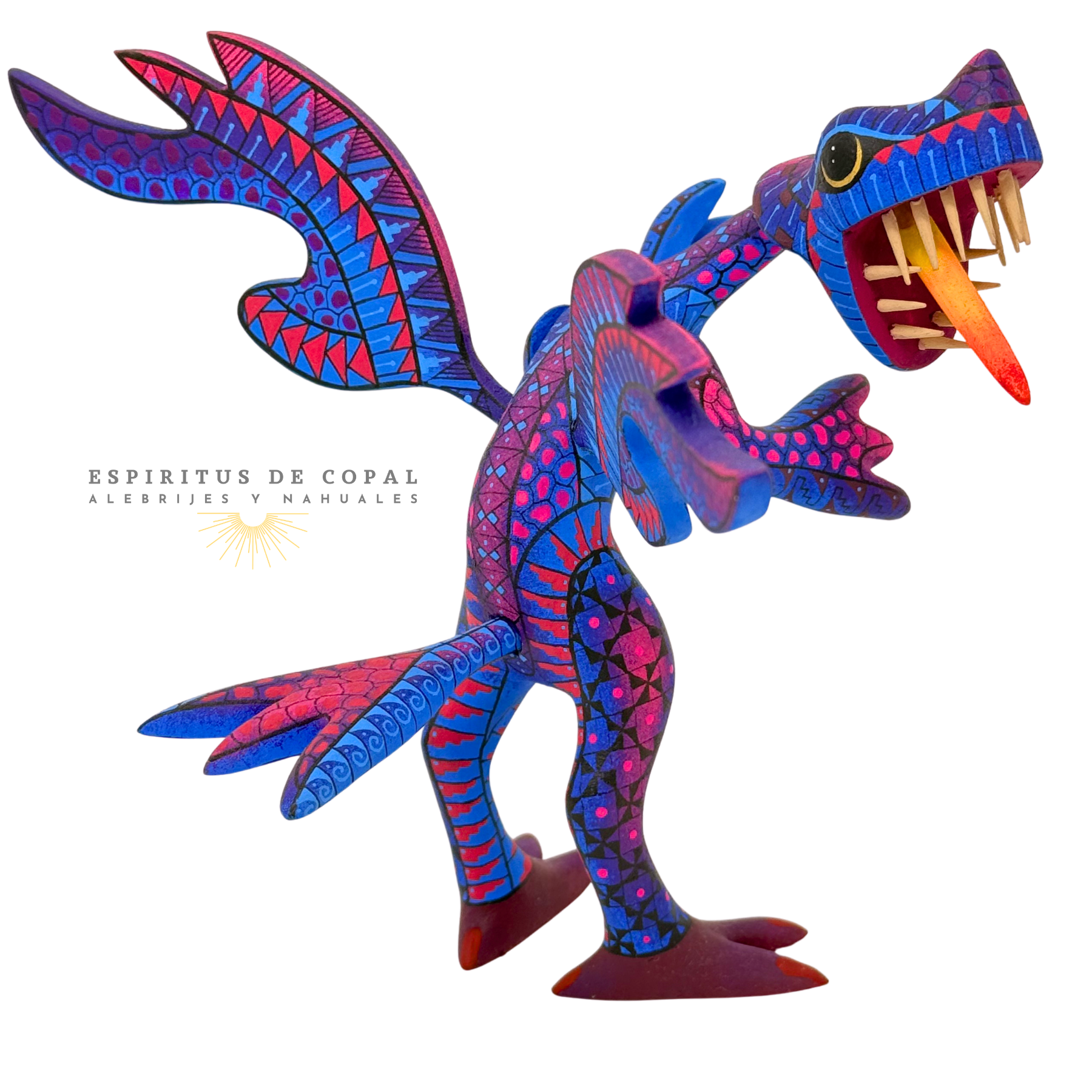 Alebrije Dragón Zapoteca / Tallado en Madera / Espíritus de Copal / Oaxaca - Image 3
