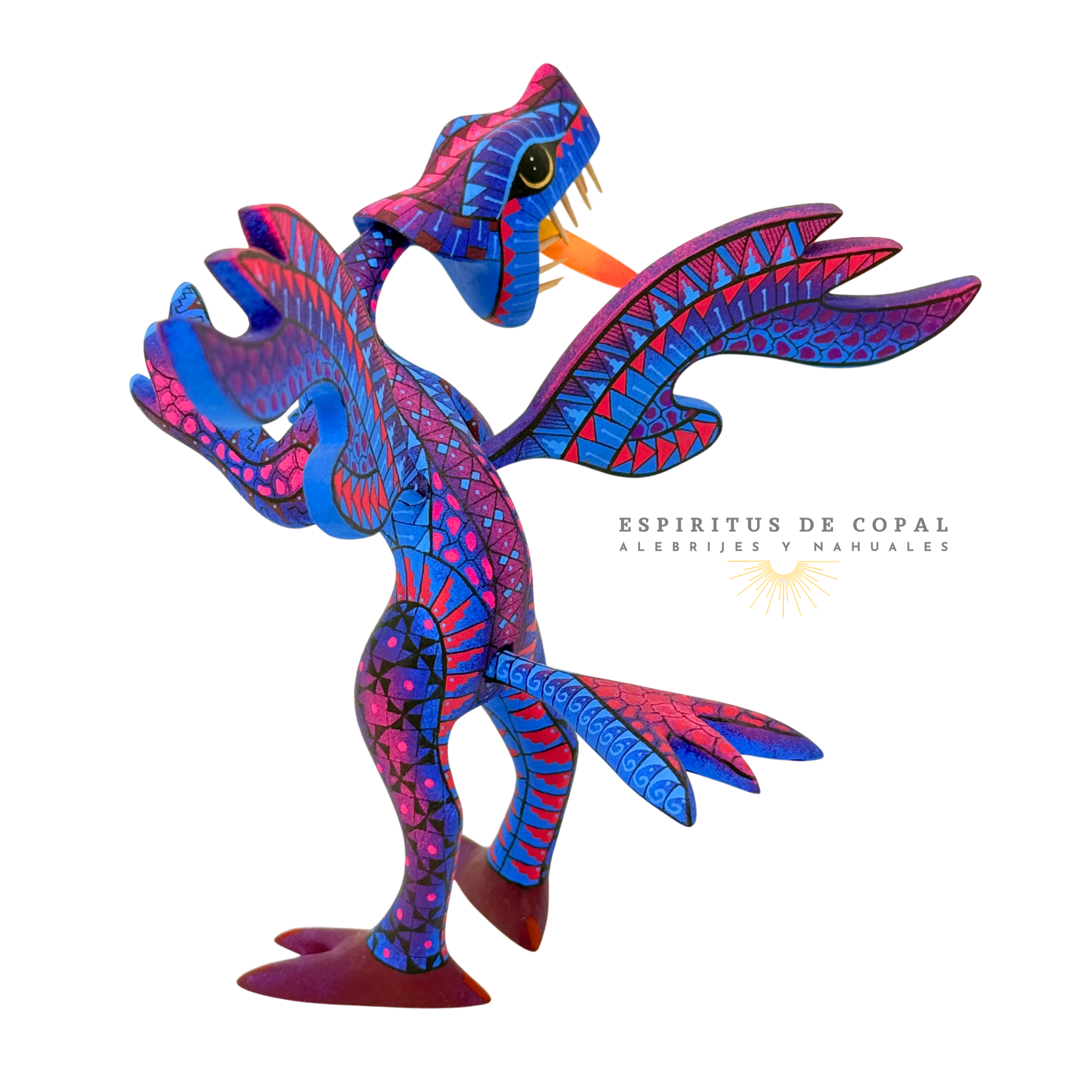 Alebrije Dragón Zapoteca / Tallado en Madera / Espíritus de Copal / Oaxaca - Image 4