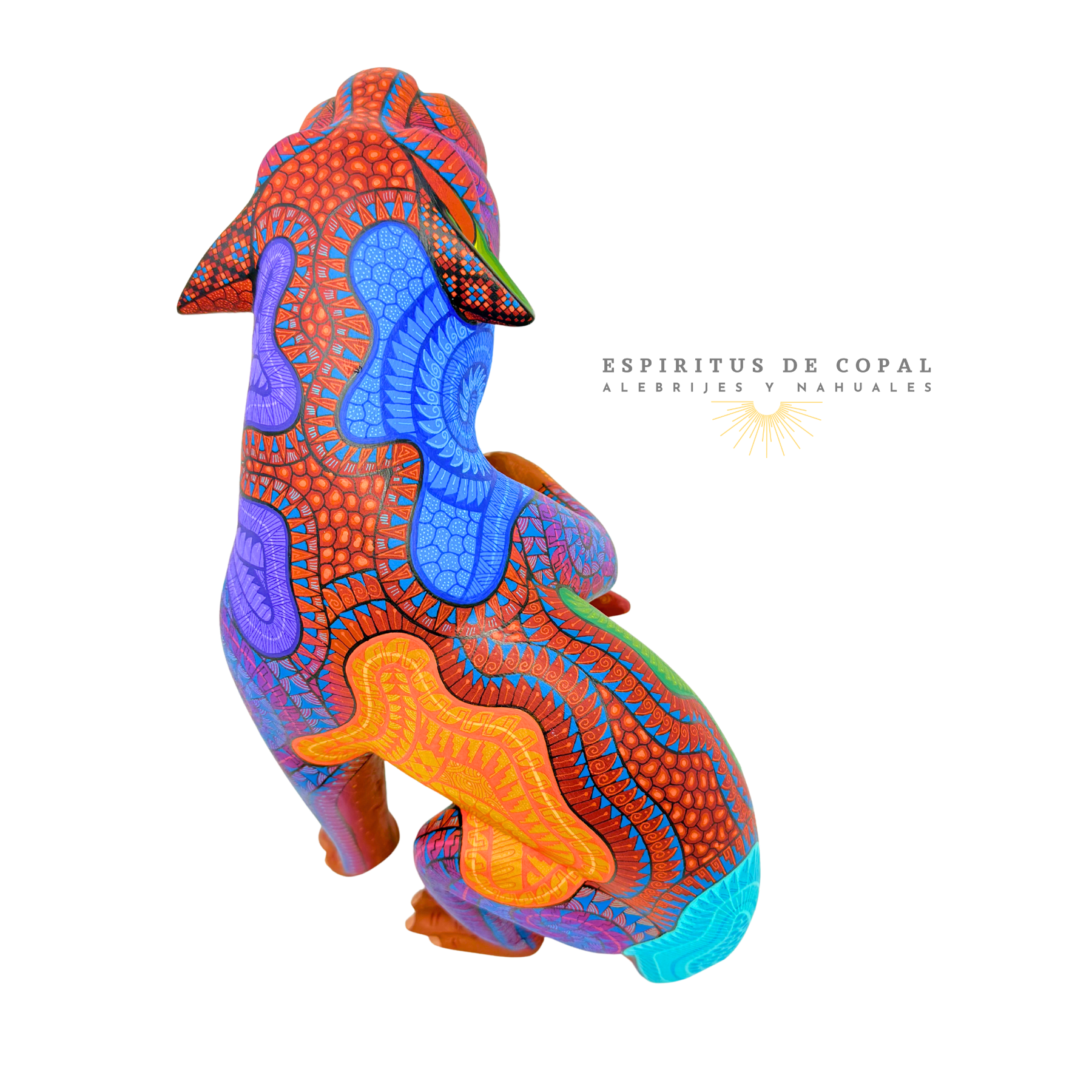 Alebrije Nahual Jaguar Zapoteca / Tallado en Madera de Copal / Espíritus de Copal / Oaxaca - Image 5