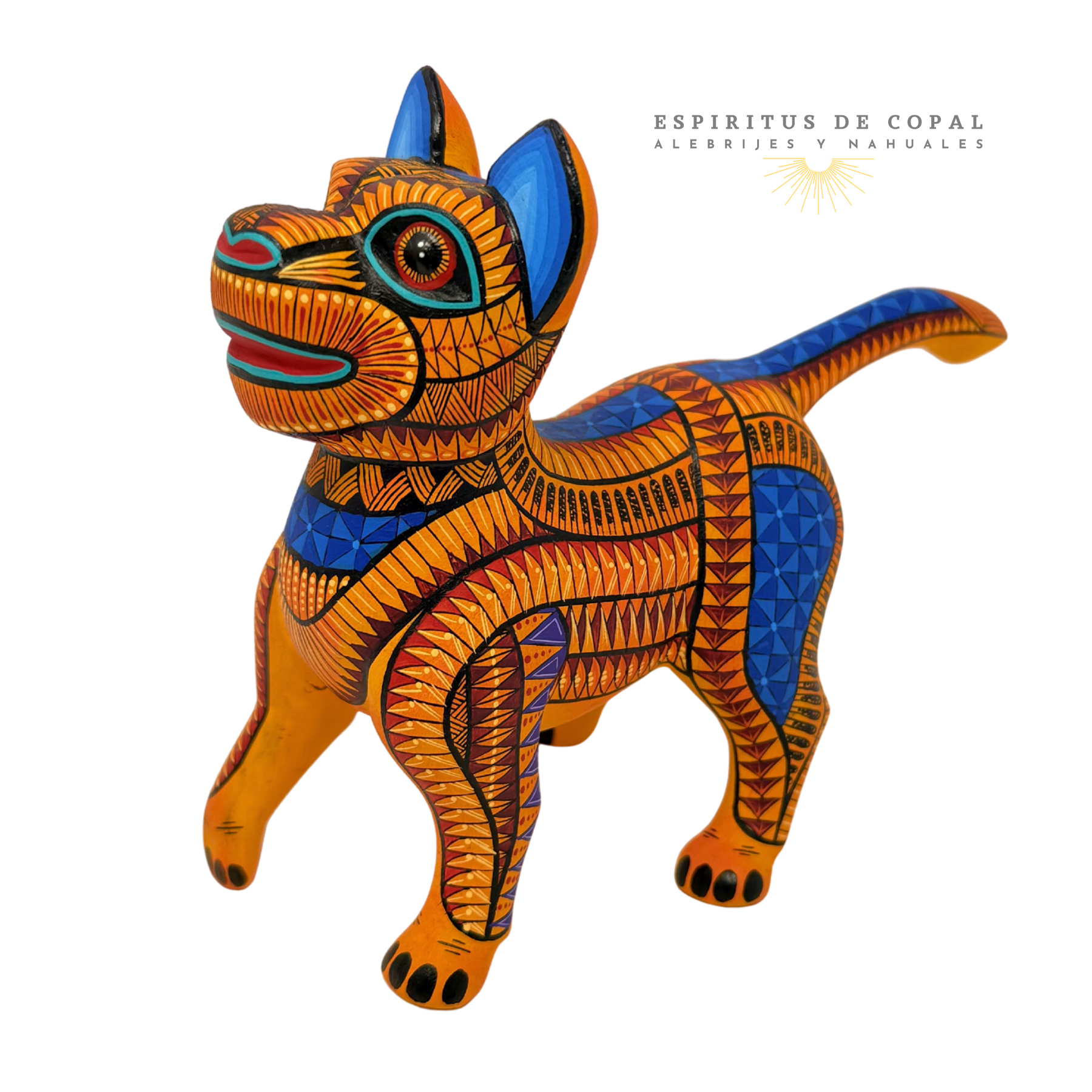 Alebrije Cachorro Prehispánico / Tallado en Madera de Copal / Espíritus de Copal / Oaxaca - Image 2