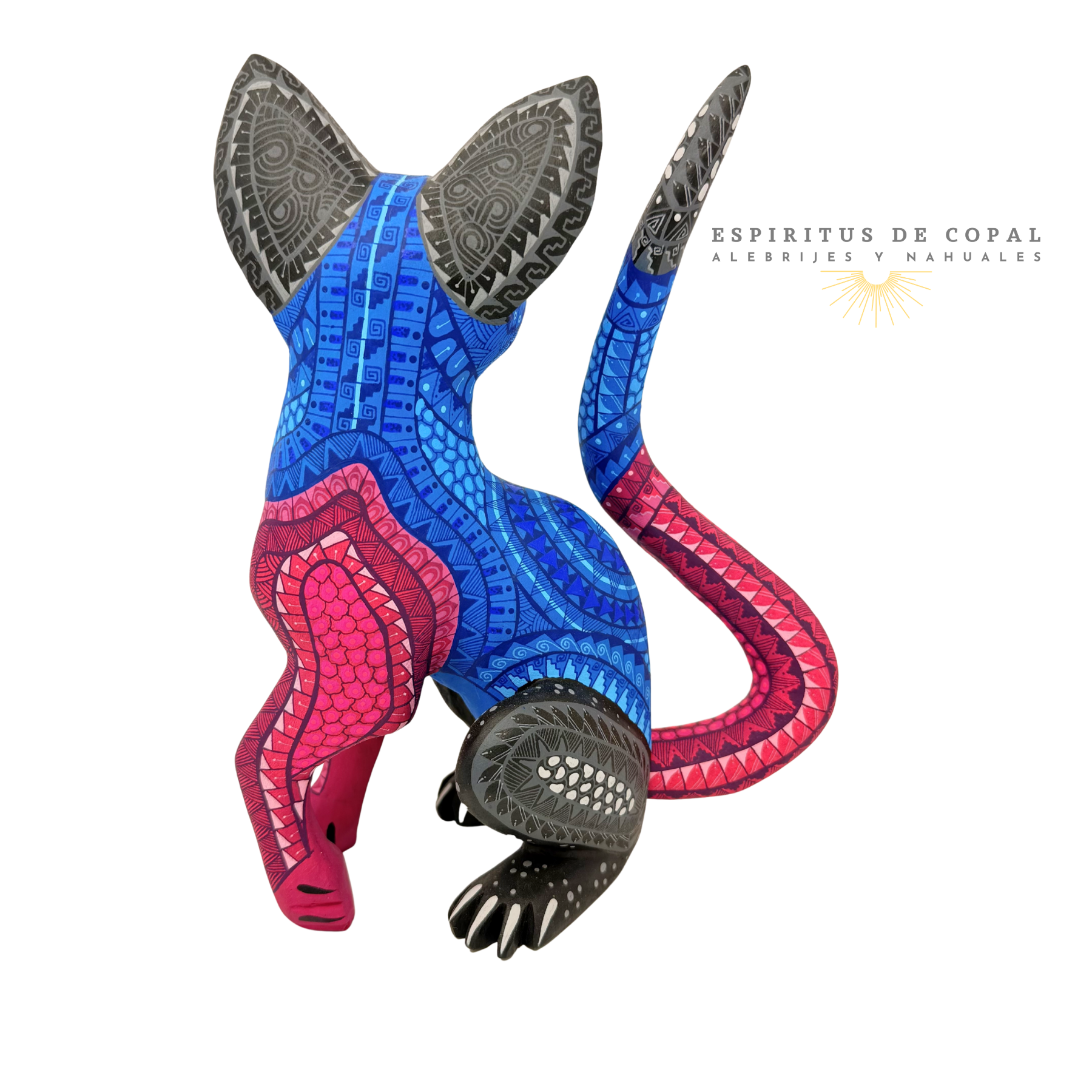 Alebrije Gato Azul / Tallado en Madera de Copal / Espíritus de Copal / Oaxaca - Image 4