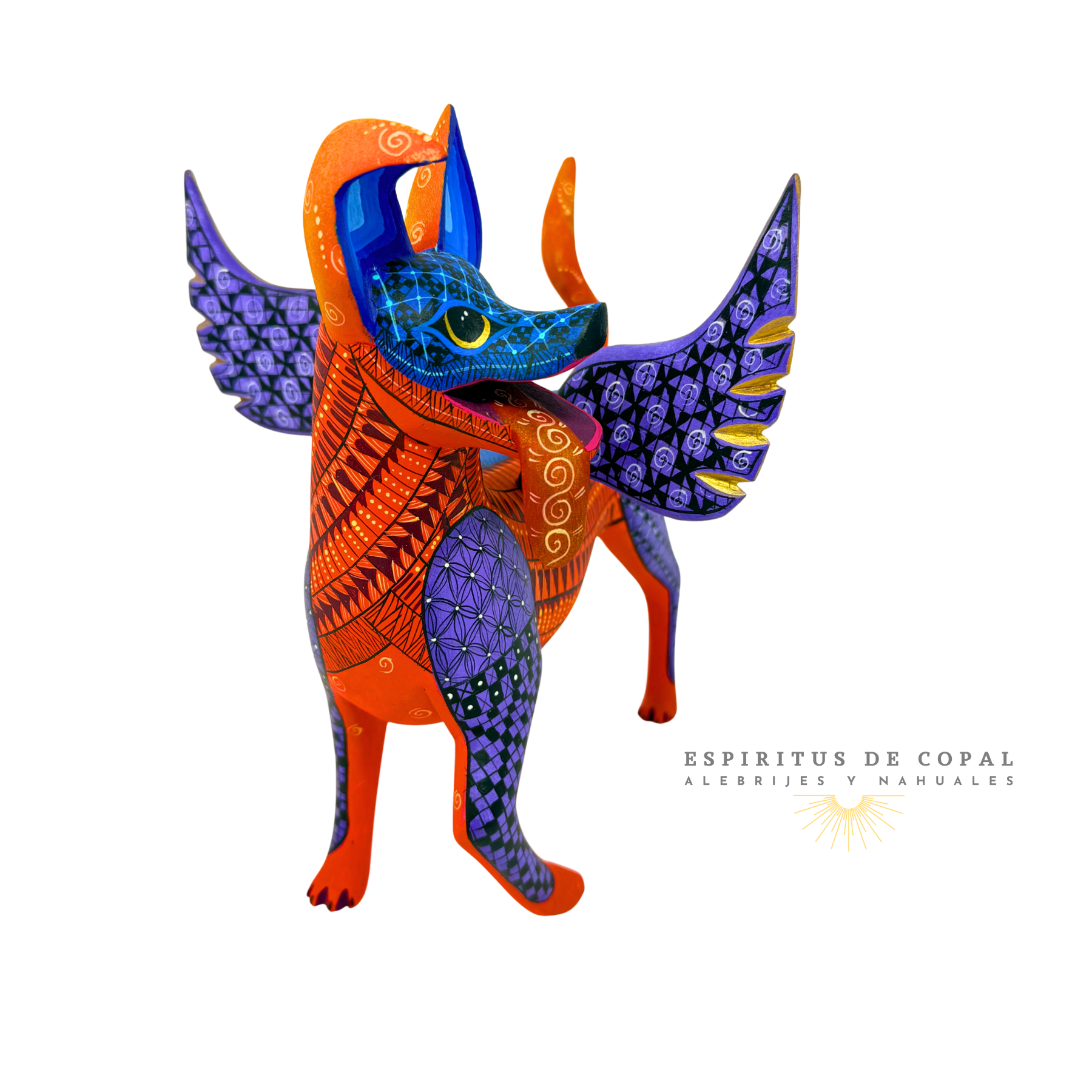 Alebrije Perro Zapoteca / Tallado en Madera de Copal / Espíritus de Copal / Oaxaca - Image 2