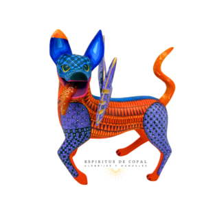 Alebrije Perro Zapoteca / Tallado en Madera de Copal / Espíritus de Copal / Oaxaca