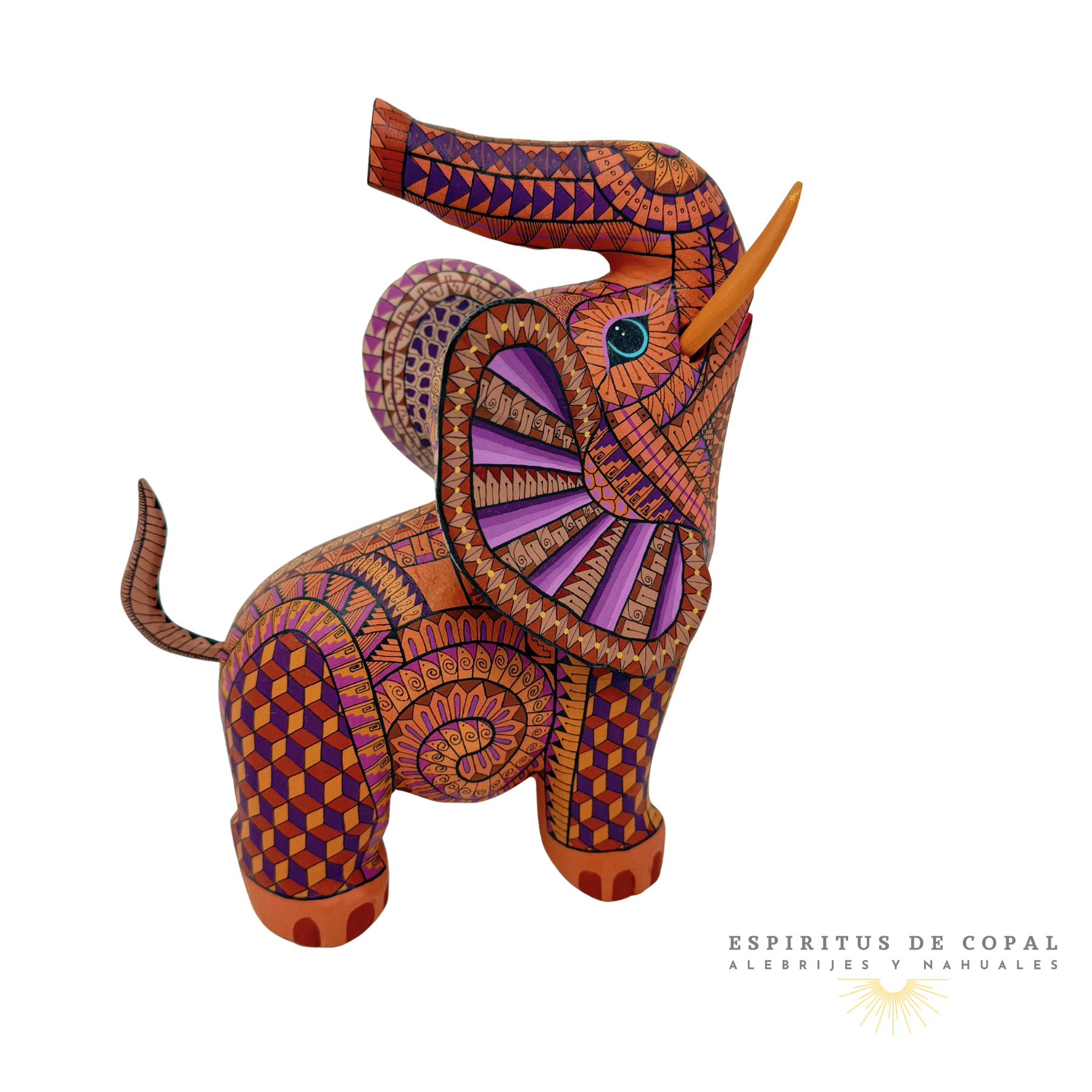 Alebrije Elefante / Tallado en Madera de Copal / Espíritus de Copal / Oaxaca