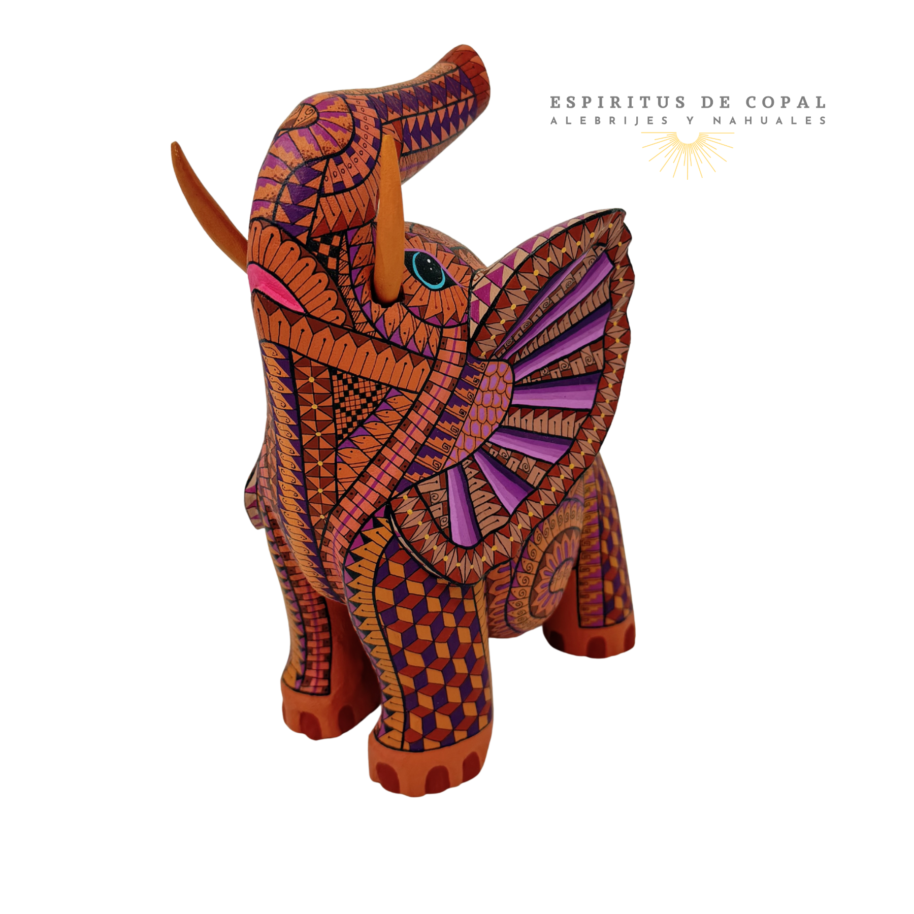 Alebrije Elefante / Tallado en Madera de Copal / Espíritus de Copal / Oaxaca - Image 3