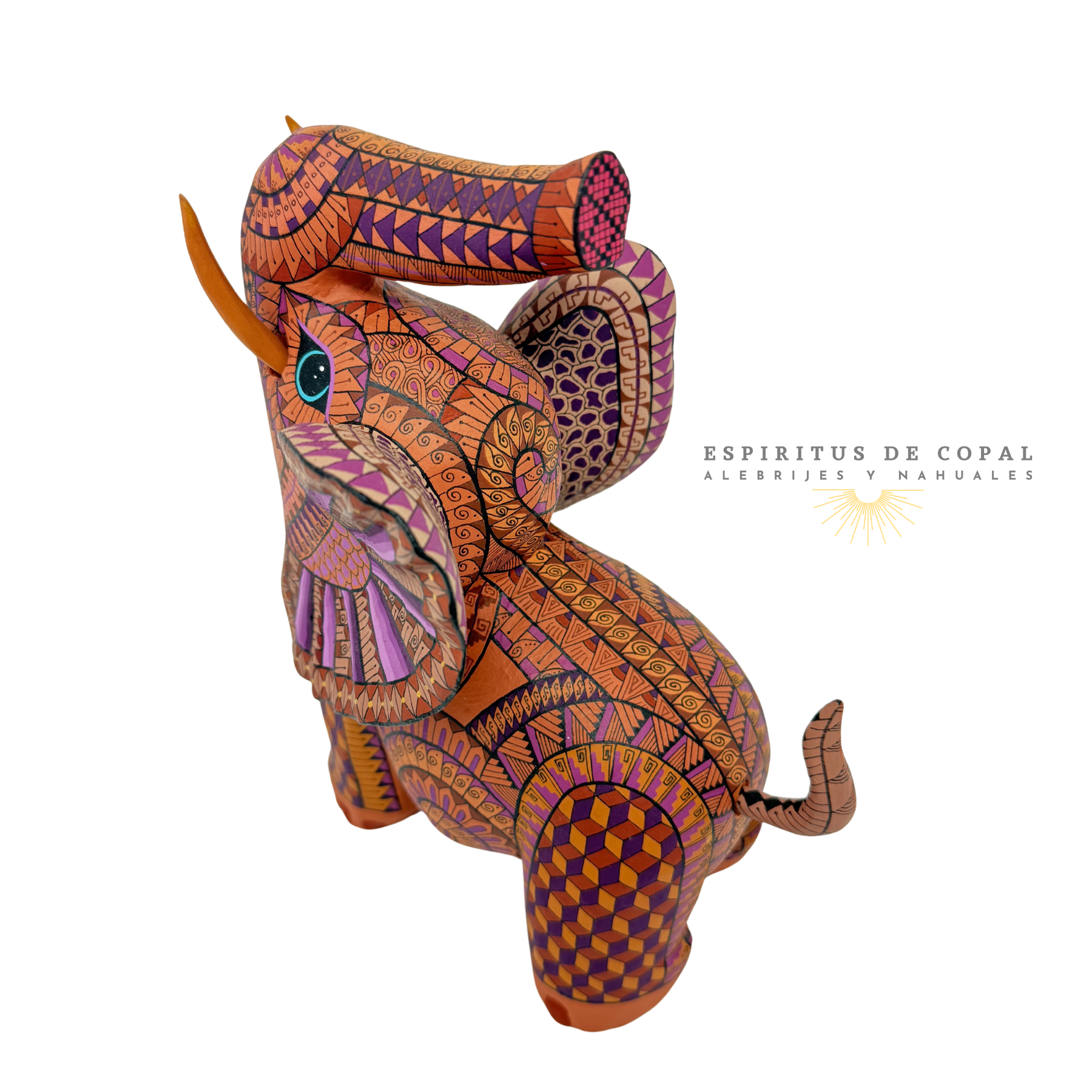 Alebrije Elefante / Tallado en Madera de Copal / Espíritus de Copal / Oaxaca - Image 4