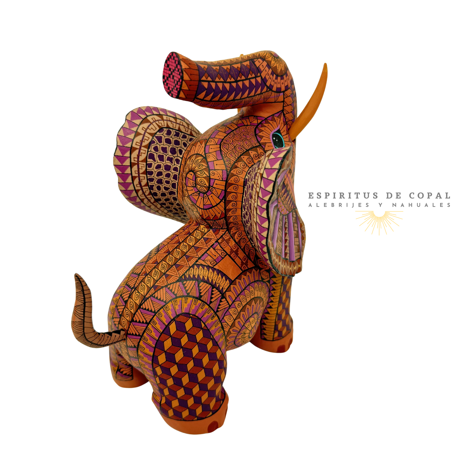 Alebrije Elefante / Tallado en Madera de Copal / Espíritus de Copal / Oaxaca - Image 2