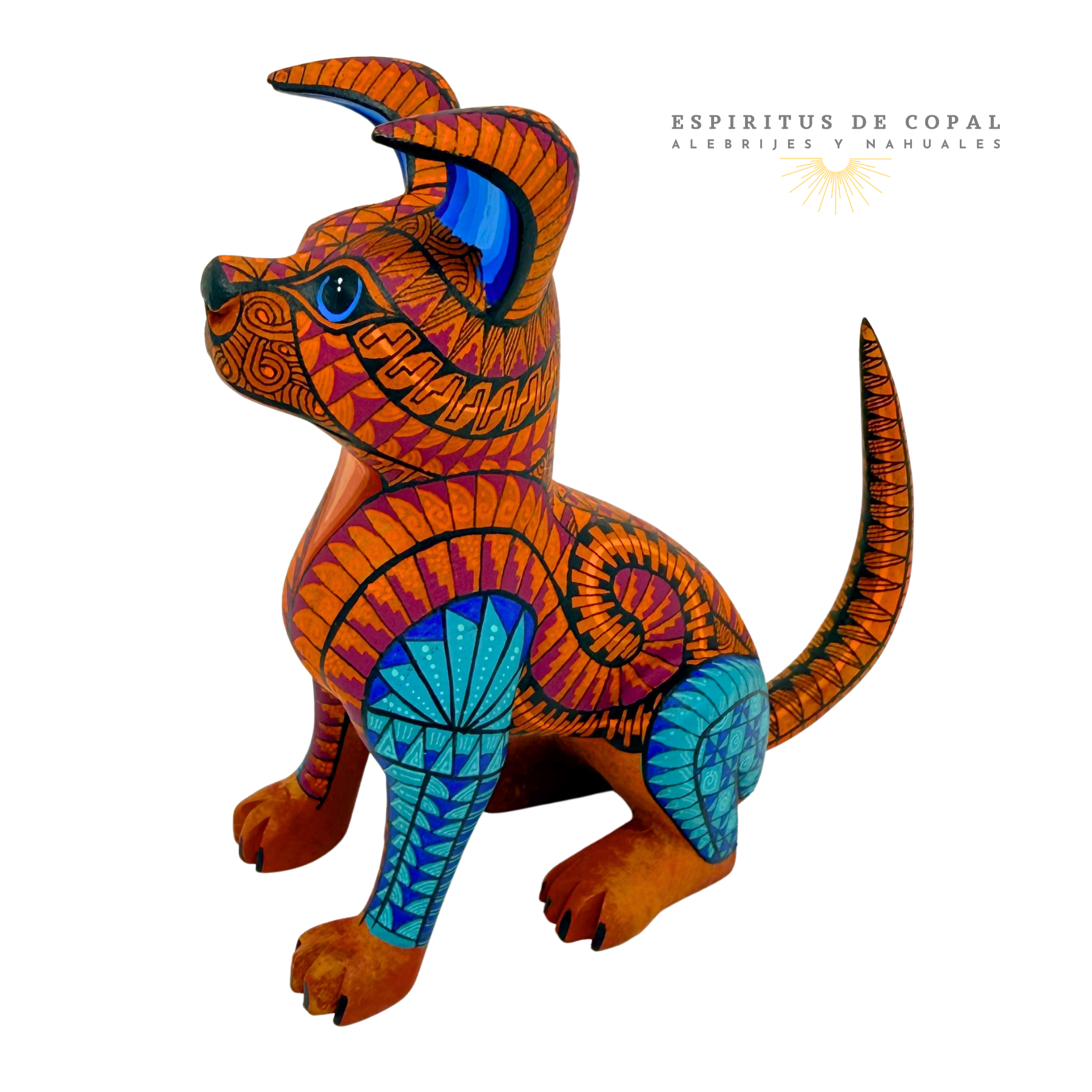 Alebrije Protector Pitbull Valiente / Tallado en madera de copal / Espíritus de Copal / Oaxaca - Image 3
