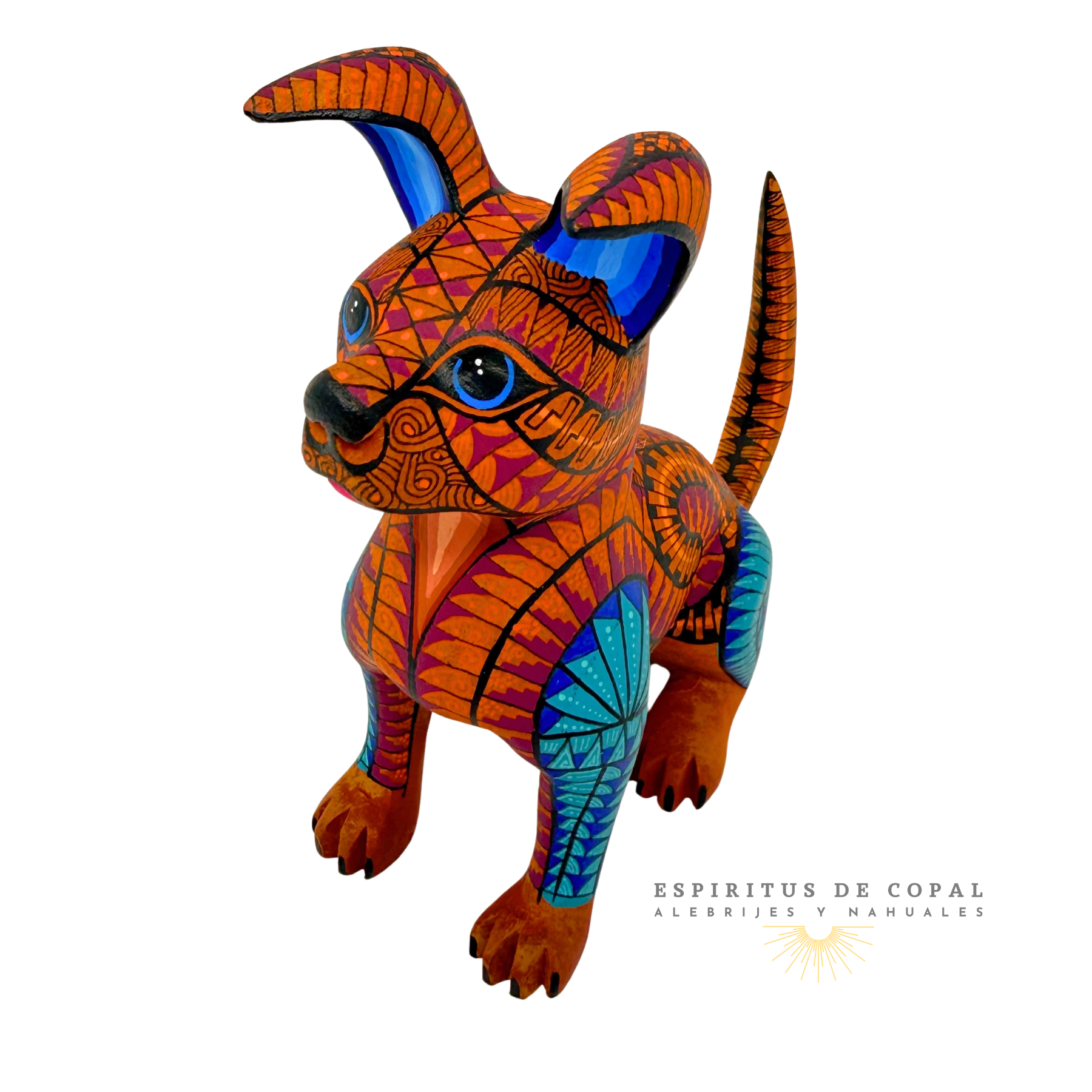 Alebrije Protector Pitbull Valiente / Tallado en madera de copal / Espíritus de Copal / Oaxaca - Image 5