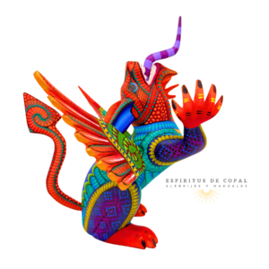 Alebrije Dragón Majestuoso / Tallado en madera de copal / Espíritus de Copal / Oaxaca