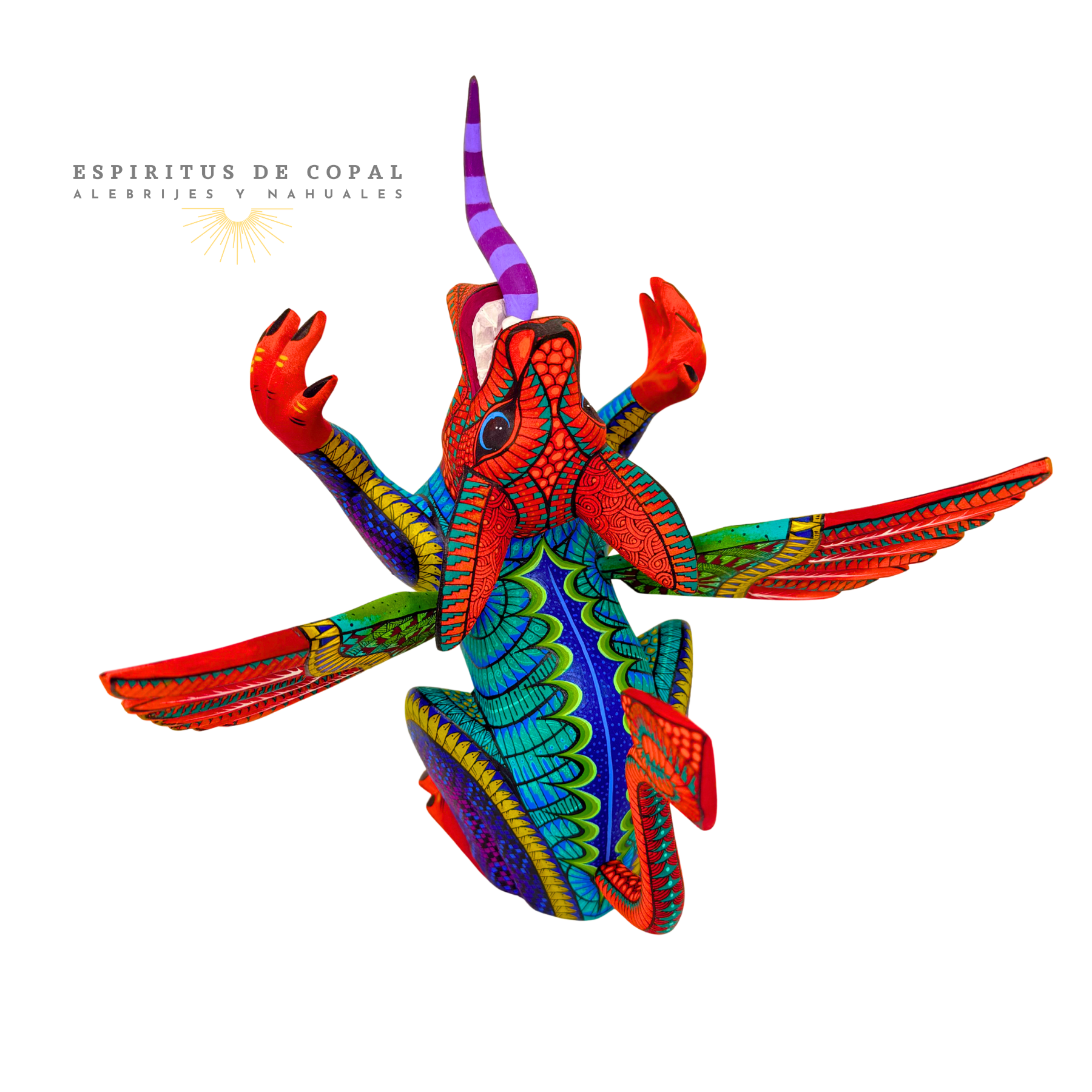 Alebrije Dragón Majestuoso / Tallado en madera de copal / Espíritus de Copal / Oaxaca - Image 4