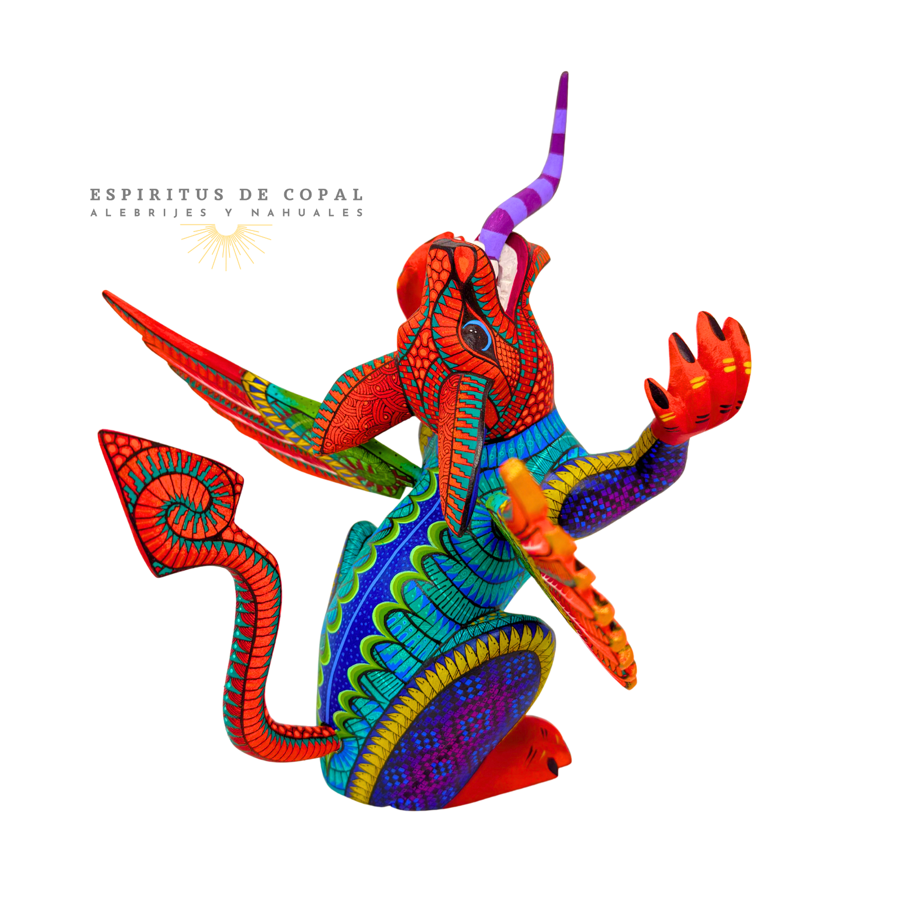 Alebrije Dragón Majestuoso / Tallado en madera de copal / Espíritus de Copal / Oaxaca - Image 5