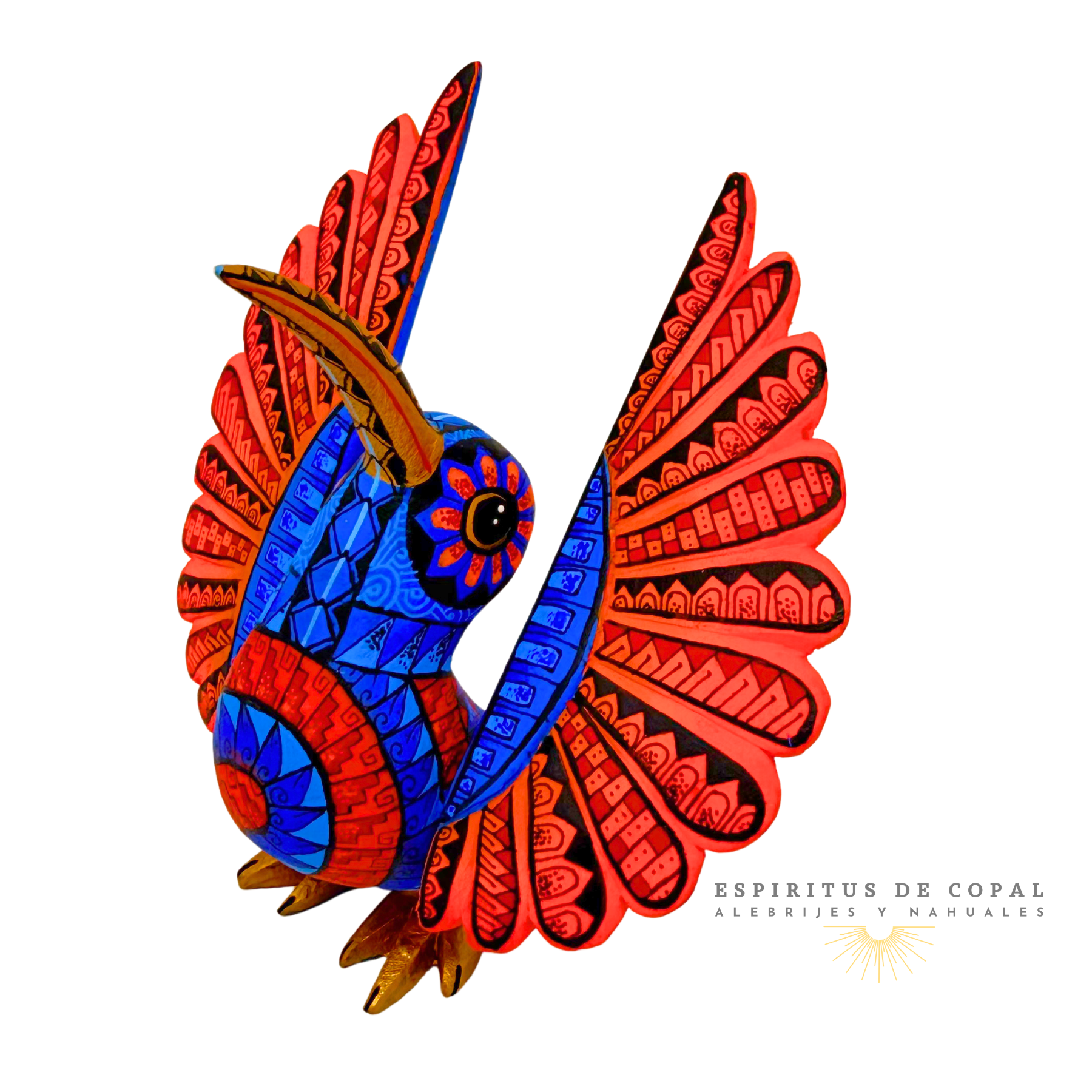 Alebrije Colibrí Sagrado / Tallado en madera de copal / Espíritus de Copal / Oaxaca - Image 3