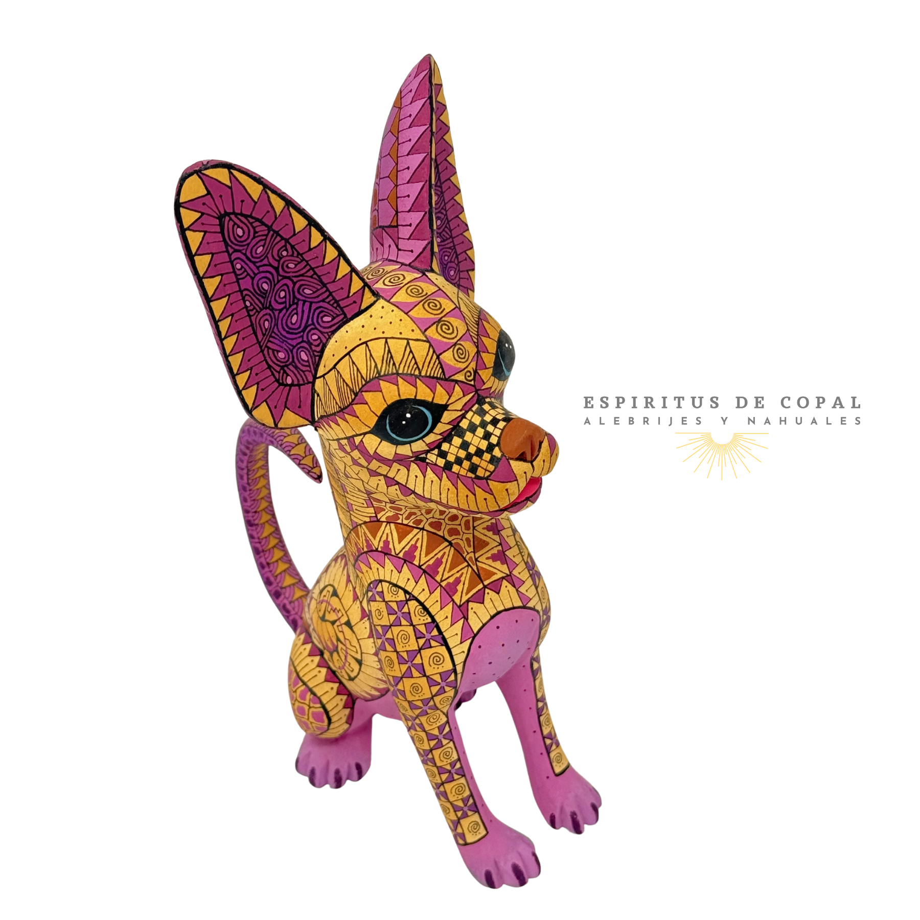 Alebrije Perro Chihuahueño / Tallado en madera de copal / Espíritus de Copal / Oaxaca - Image 5