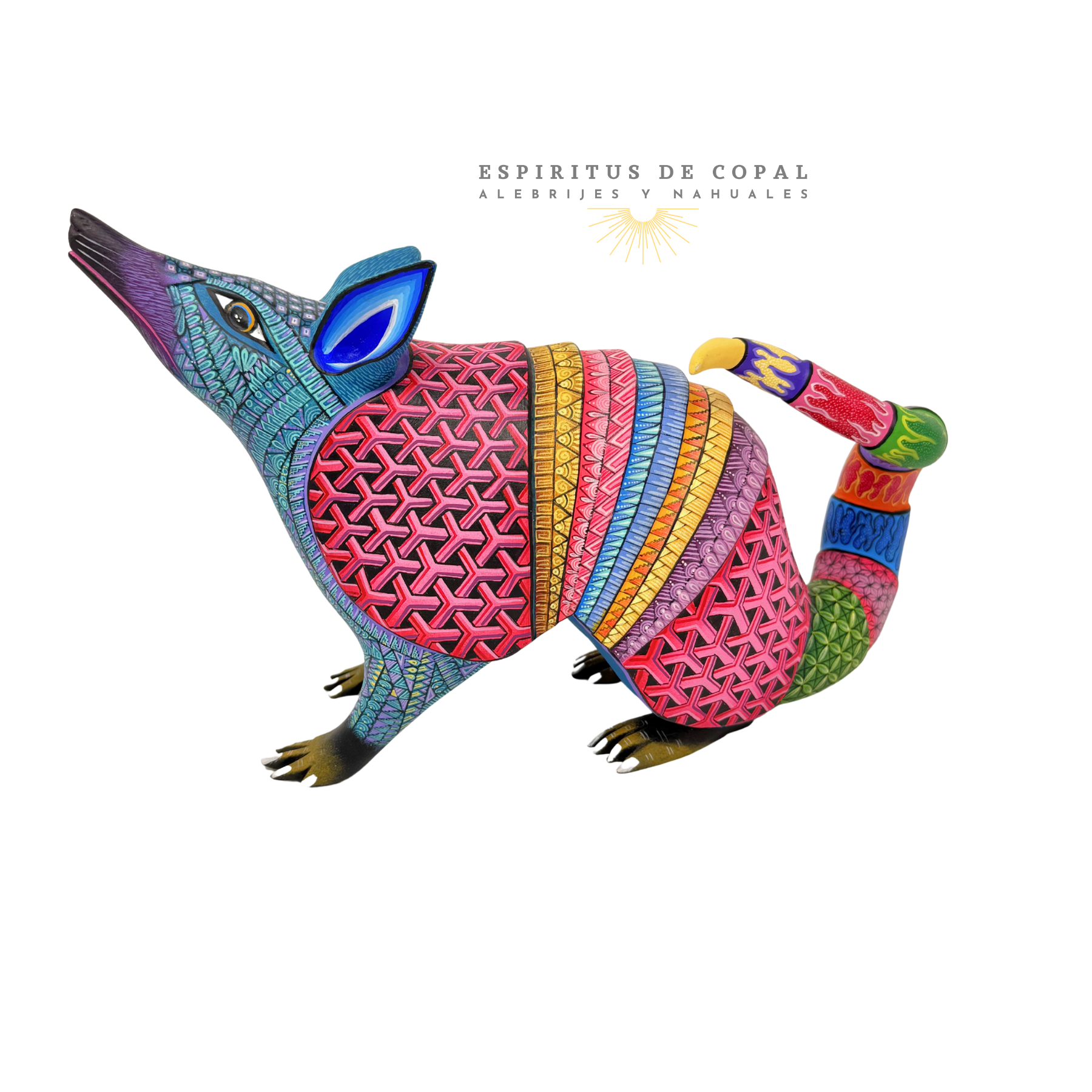 Alebrije Armadillo Fantástico / Tallado en madera de copal / Espíritus de Copal / Oaxaca