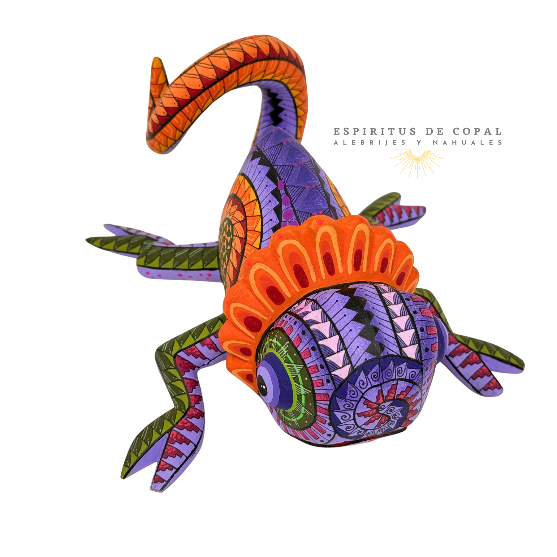 Alebrije Camaleón Vibrante / Tallado en madera de copal / Espíritus de Copal / Oaxaca - Image 3