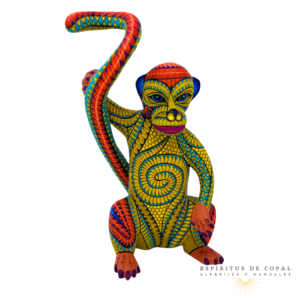 Alebrije Mono Zapoteca / Tallado en Madera de Copal / Espíritus de Copal / Oaxaca