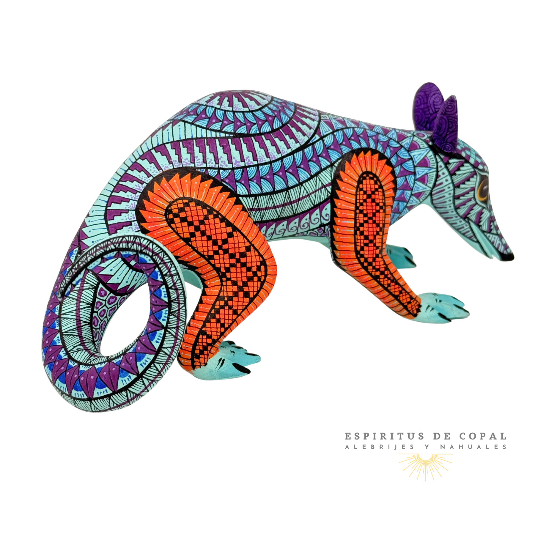 Alebrije Tlacuache Nocturno / Tallado en madera de copal / Espíritus de Copal / Oaxaca - Image 3