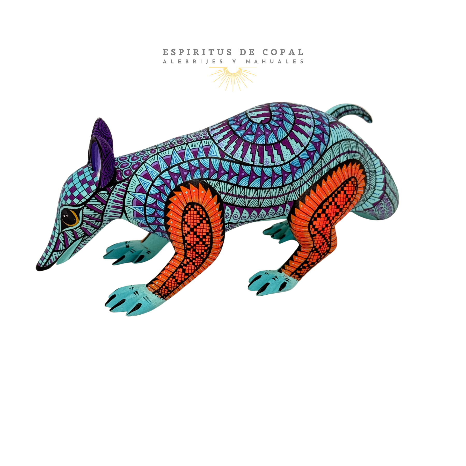 Alebrije Tlacuache Nocturno / Tallado en madera de copal / Espíritus de Copal / Oaxaca - Image 4