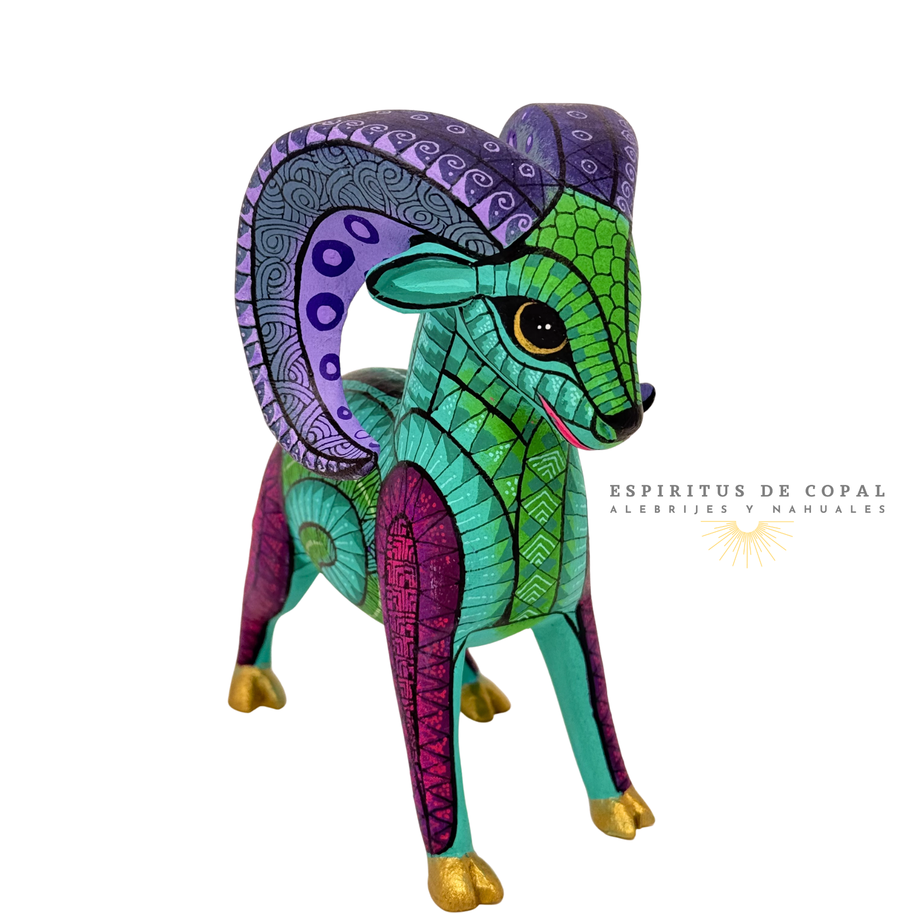 Alebrije Borrego Cimarrón / Tallado en madera de copal / Espíritus de Copal / Oaxaca - Image 4