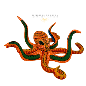 Alebrije Pulpo Marino / Tallado en madera de copal / Espíritus de Copal / Oaxaca