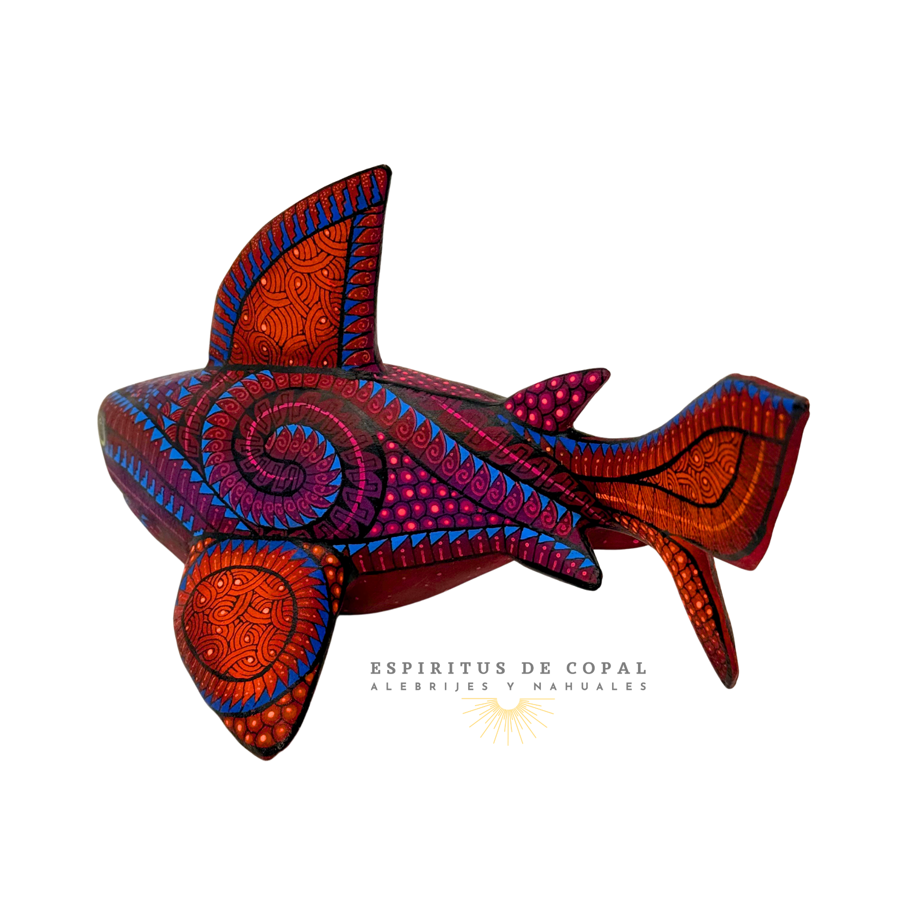Alebrije Tiburón Guardián del Abismo / Tallado en madera de copal / Espíritus de Copal / Oaxaca - Image 5