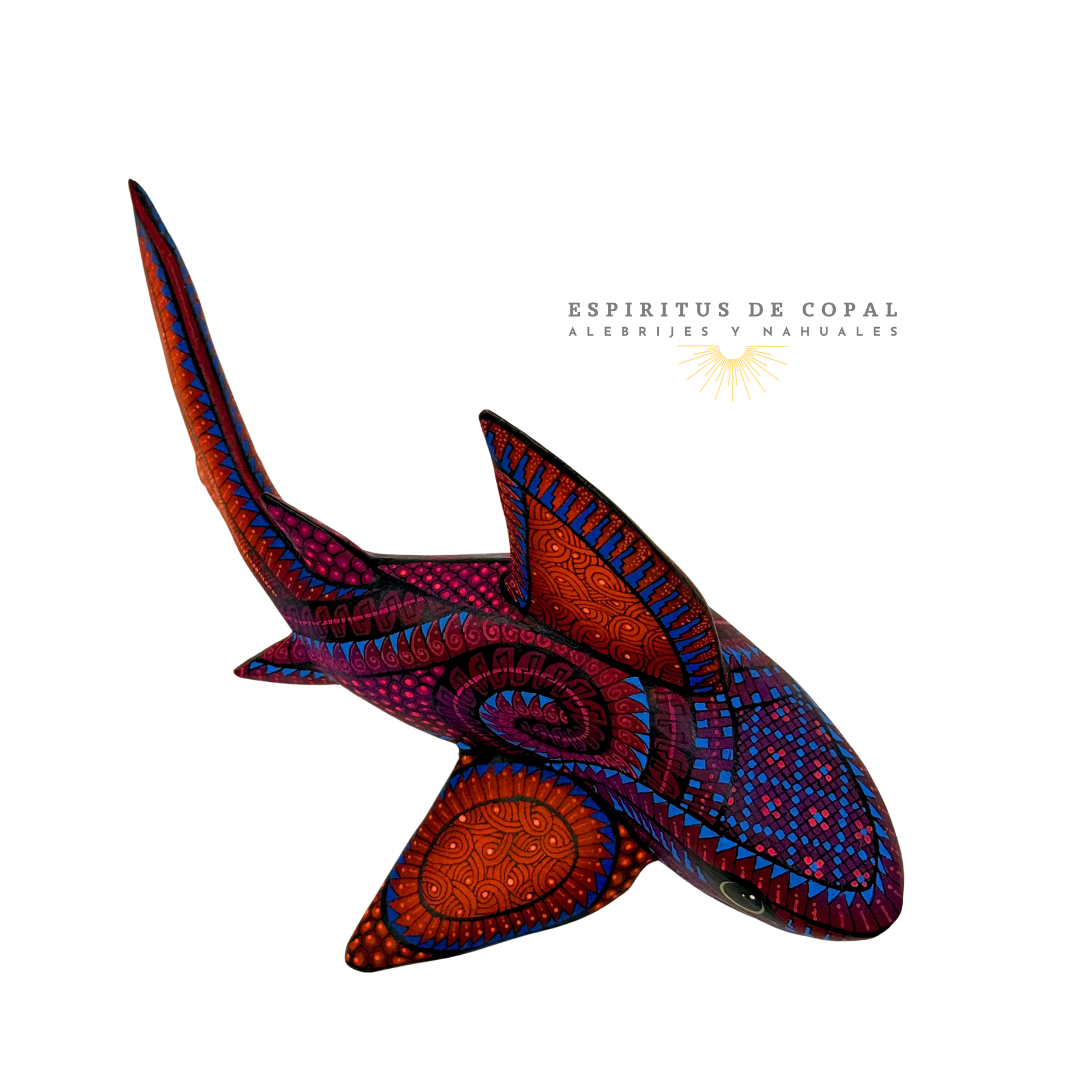 Alebrije Tiburón Guardián del Abismo / Tallado en madera de copal / Espíritus de Copal / Oaxaca - Image 7