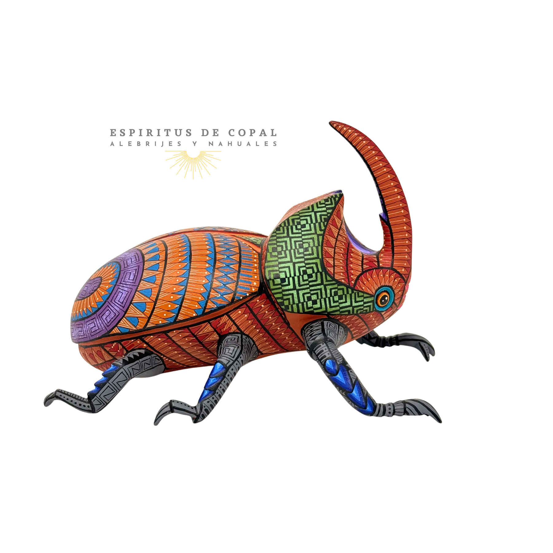 Alebrije Escarabajo Rinoceronte / Tallado en madera de copal / Espíritus de Copal / Oaxaca - Image 2