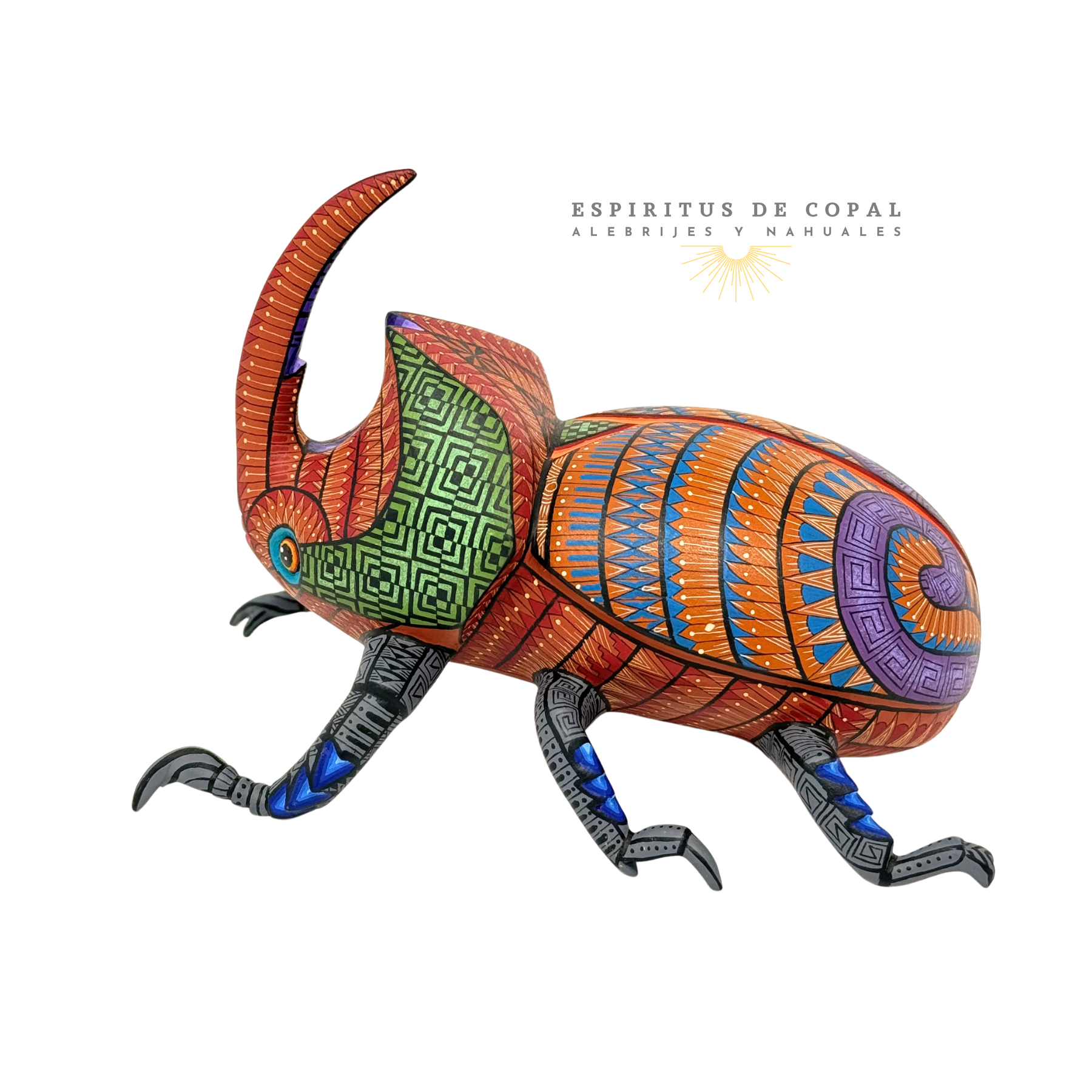 Alebrije Escarabajo Rinoceronte / Tallado en madera de copal / Espíritus de Copal / Oaxaca - Image 3