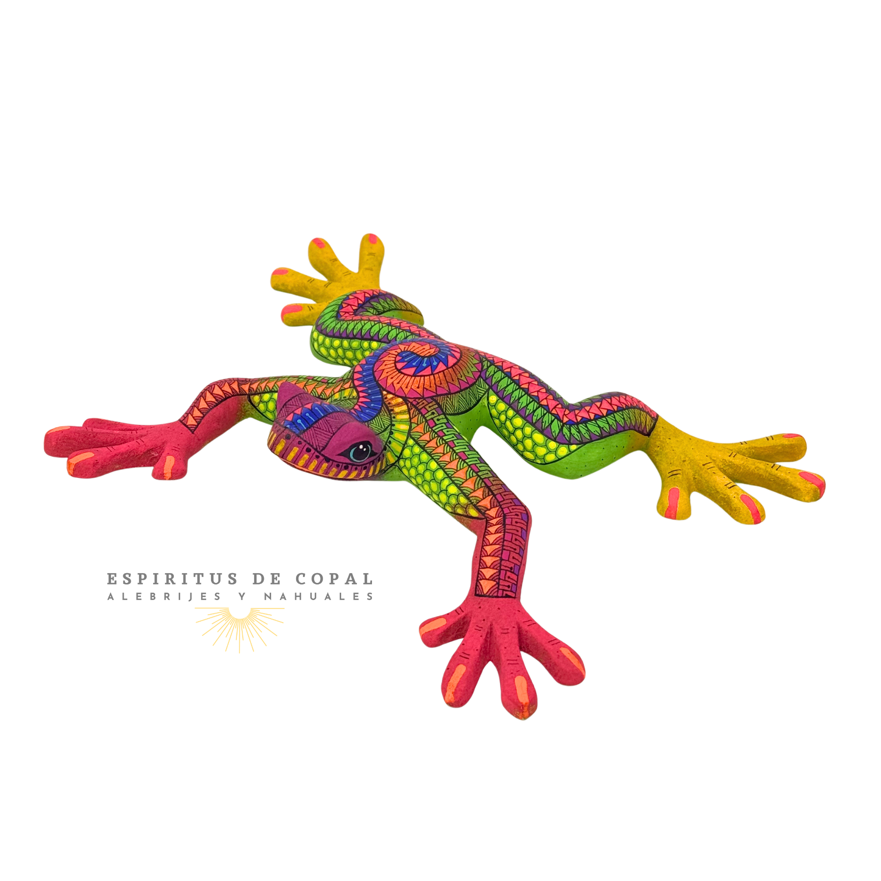 Alebrije Rana Saltarina / Tallado en madera de copal / Espíritus de Copal / Oaxaca - Image 3