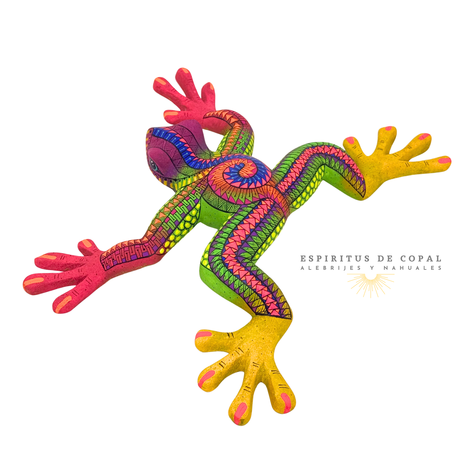 Alebrije Rana Saltarina / Tallado en madera de copal / Espíritus de Copal / Oaxaca - Image 4