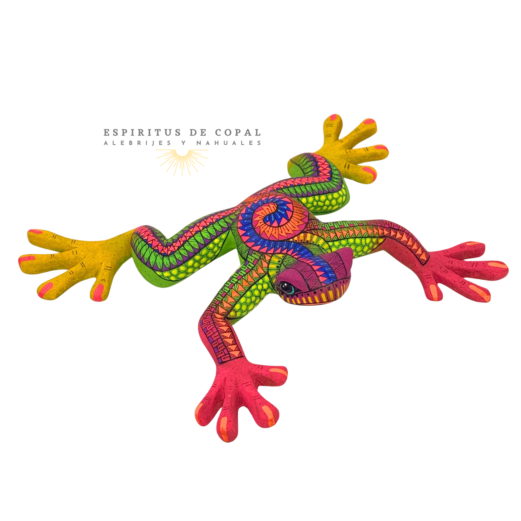 Alebrije Rana Saltarina / Tallado en madera de copal / Espíritus de Copal / Oaxaca - Image 6