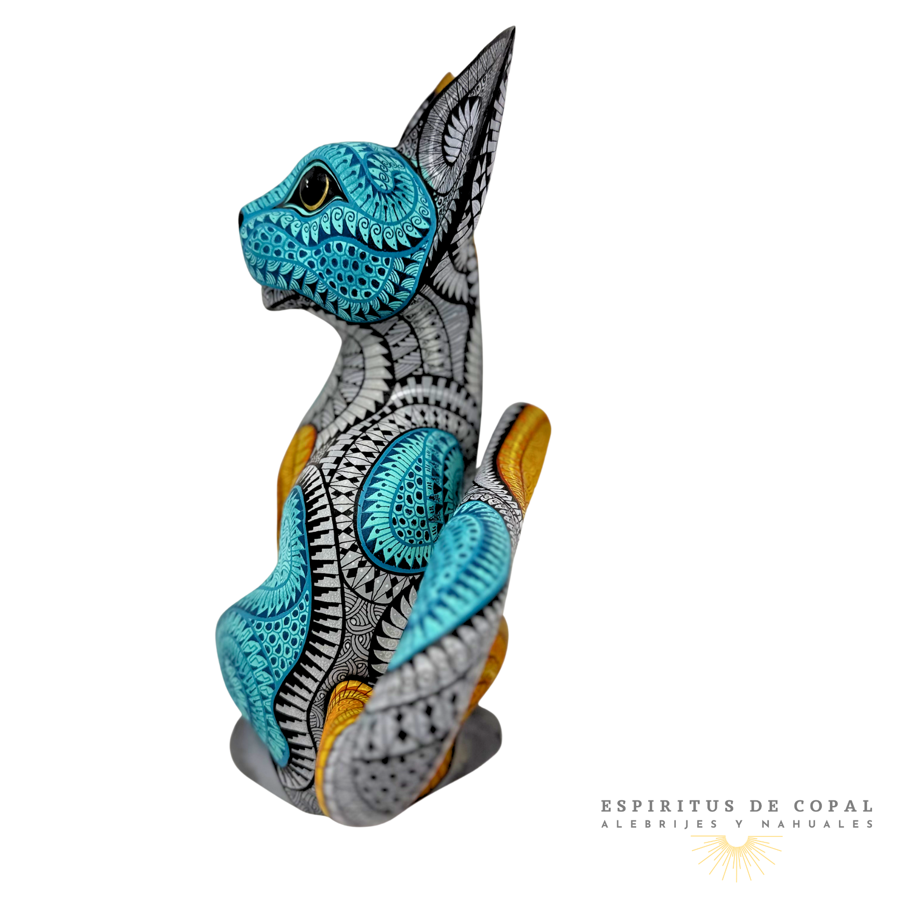 Alebrije Gato Zapoteca / Tallado en Madera de Copal / Espíritus de Copal / Oaxaca - Image 4
