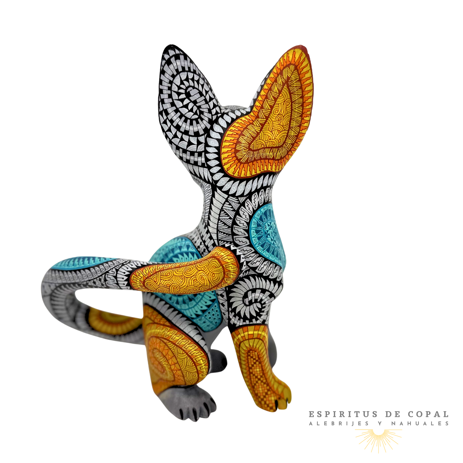 Alebrije Gato Zapoteca / Tallado en Madera de Copal / Espíritus de Copal / Oaxaca - Image 3